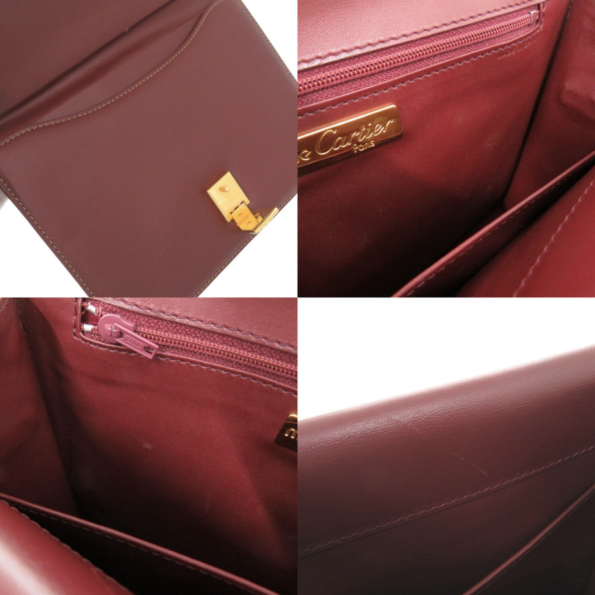 Cartier Bordeaux Leather Shoulder Bag (Pre-Owned)