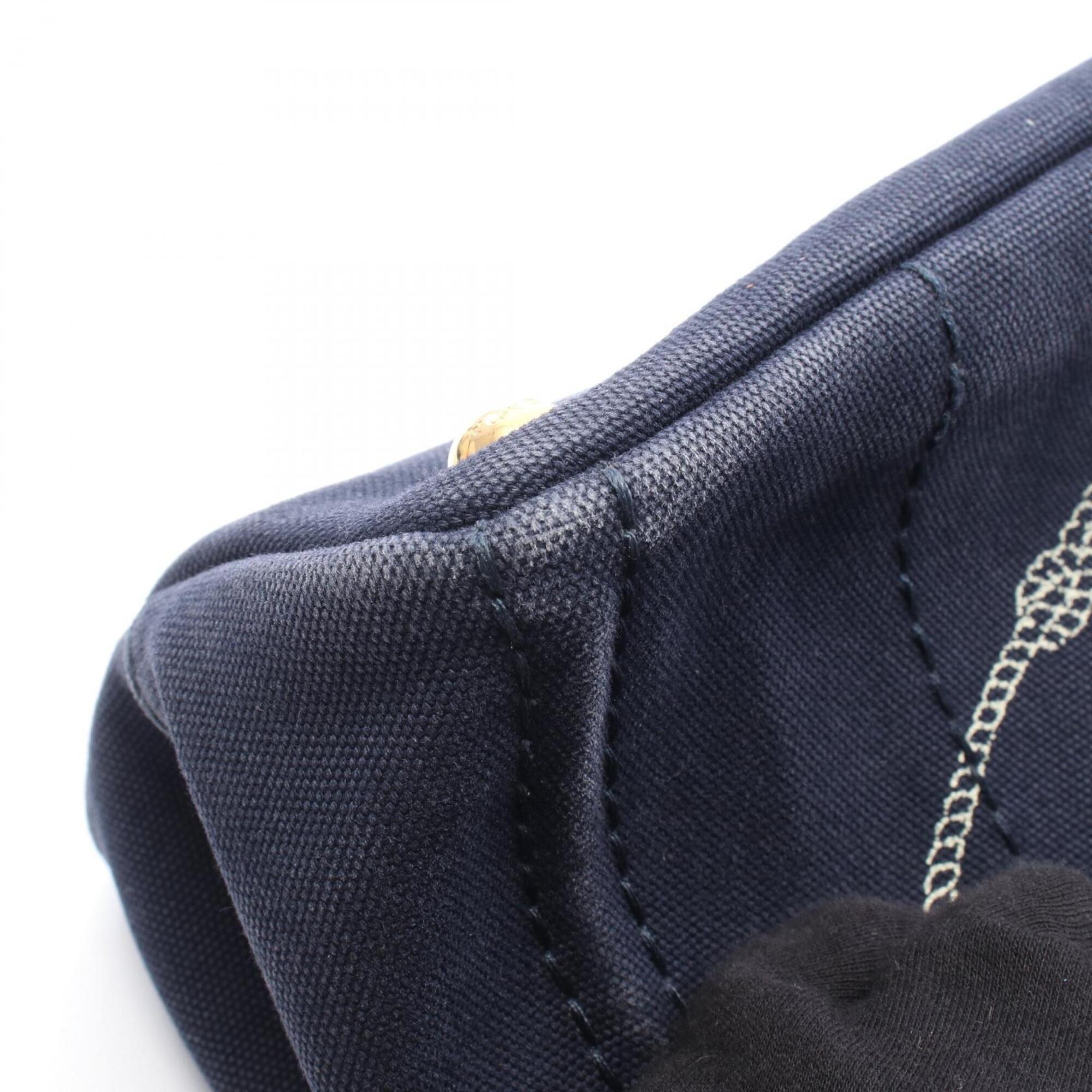 Prada Navy Canvas Handbag Tote Bag (Pre-Owned)