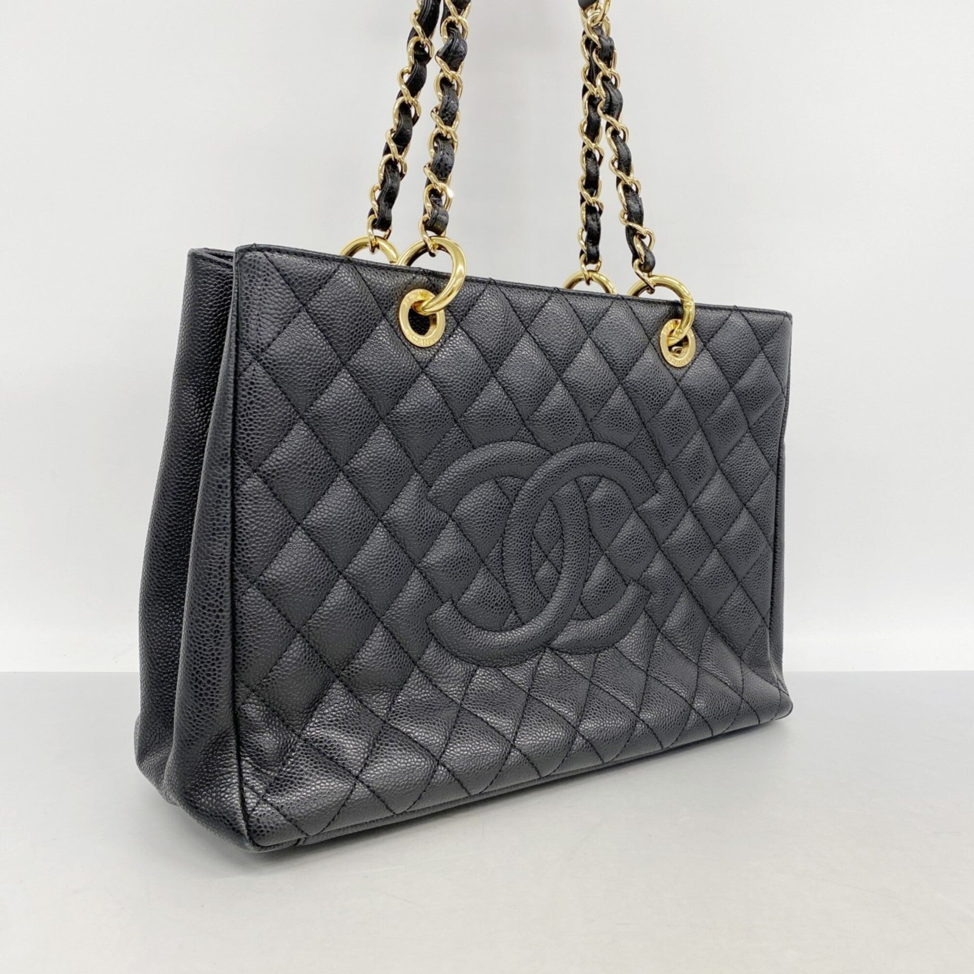 Chanel Black Grained Calfskin Tote Bag (Pre-Owned)