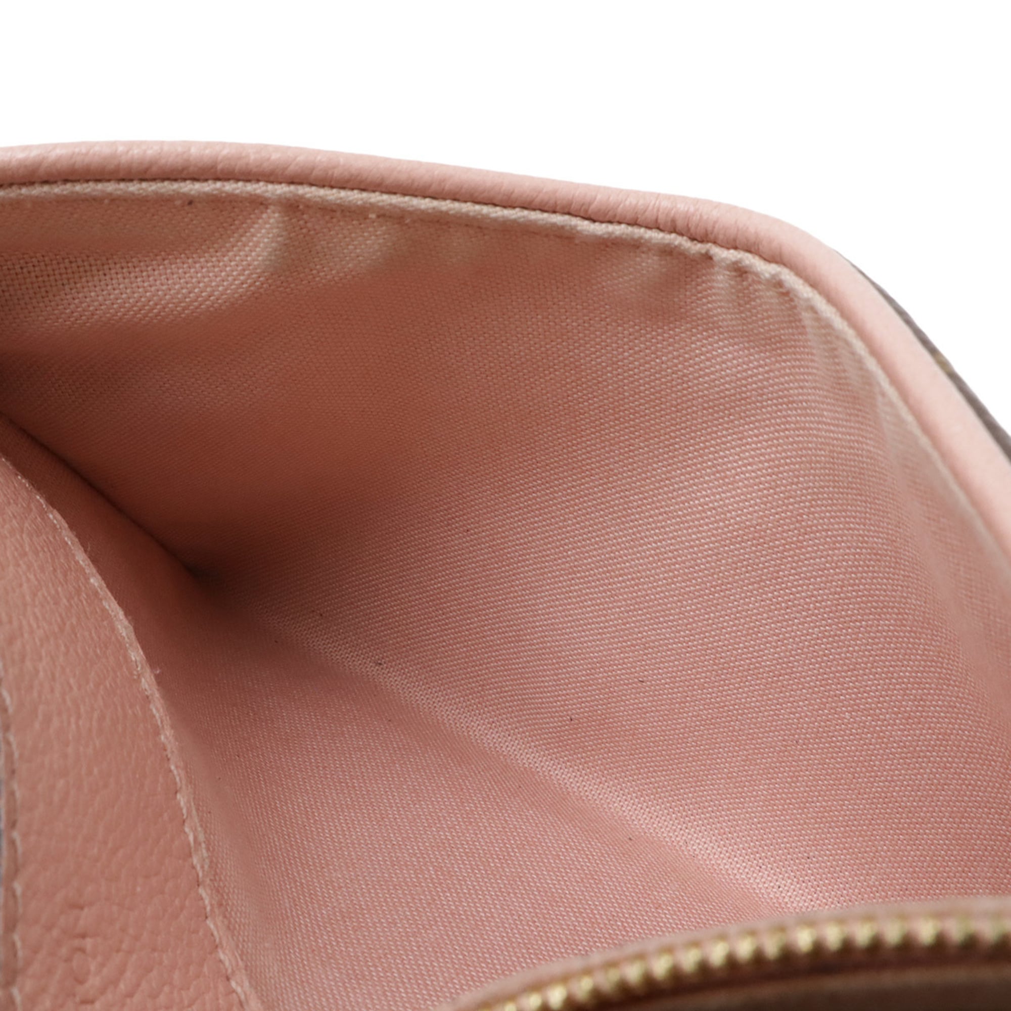 Louis Vuitton Rose Poudre Monogram Canvas Leather Clutch Bag Shoulder Bag (Pre-Owned)
