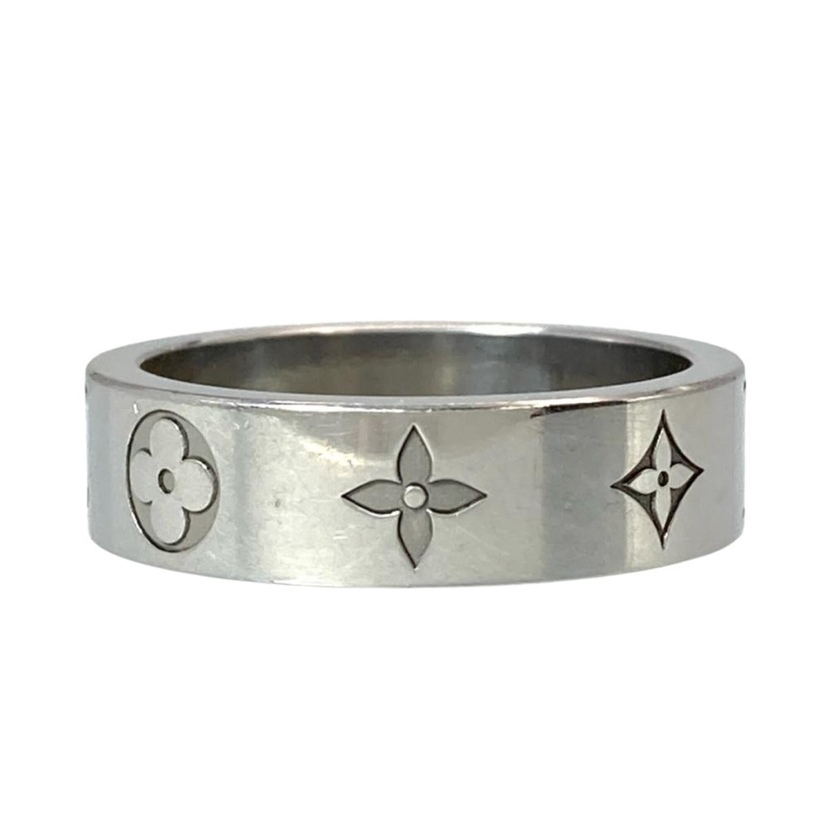 Louis Vuitton Silver Metal Band Ring (Pre-Owned)