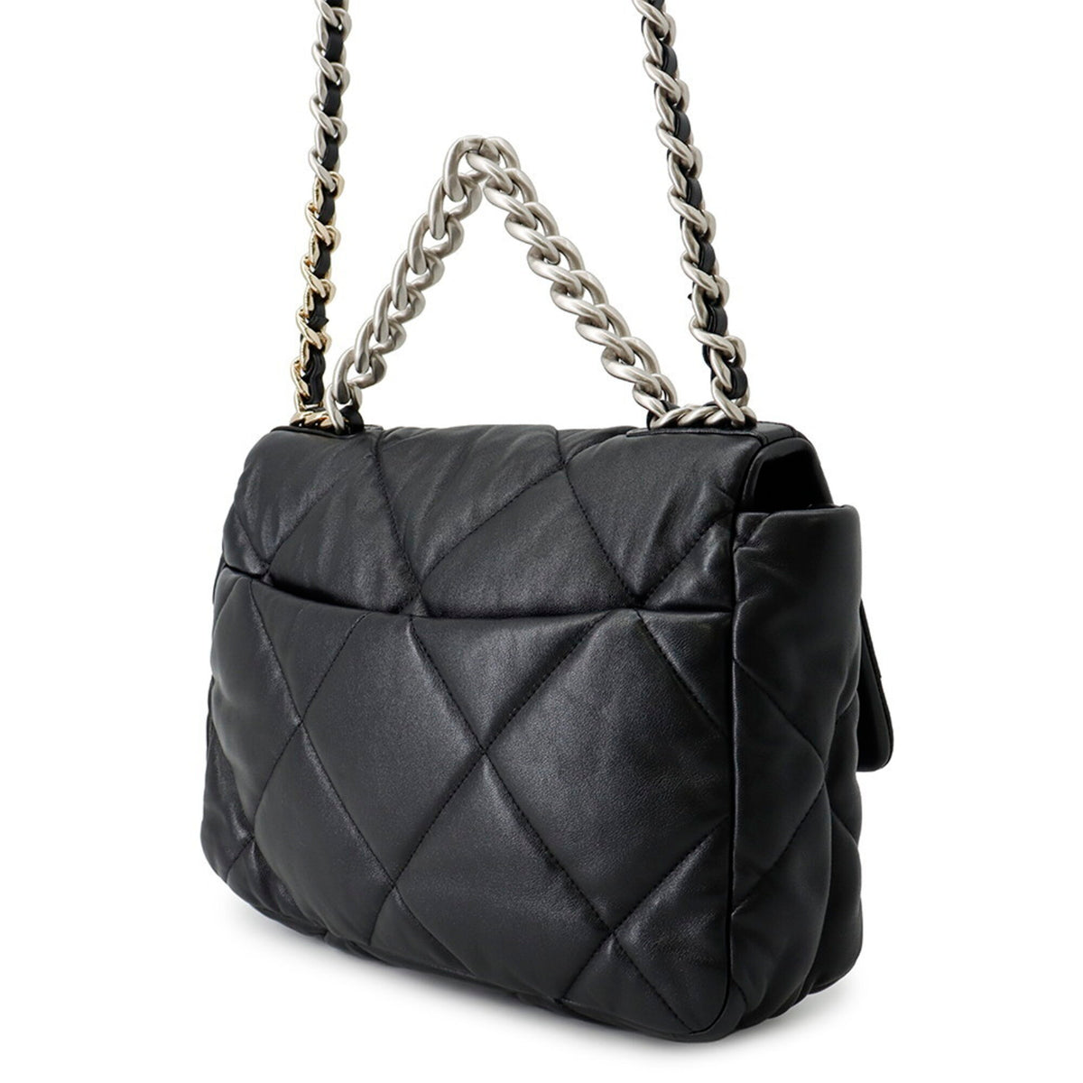 Chanel Black Leather Handbag Shoulder Bag (Pre-Owned)