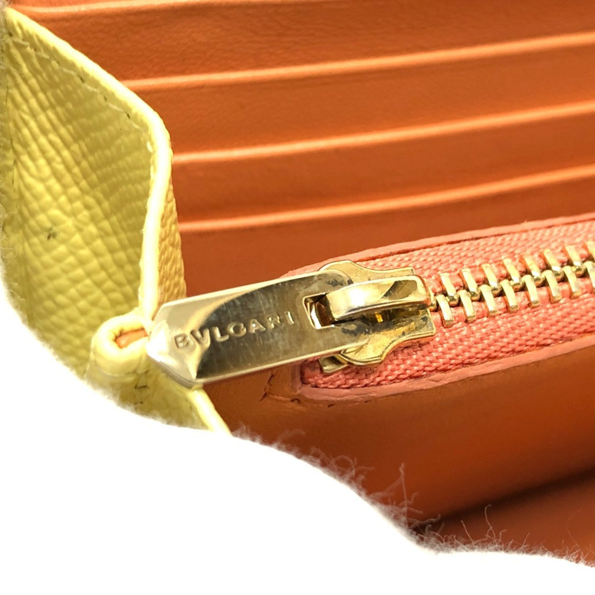Bvlgari Yellow Leather Long Wallet (Bi-Fold) (Pre-Owned)