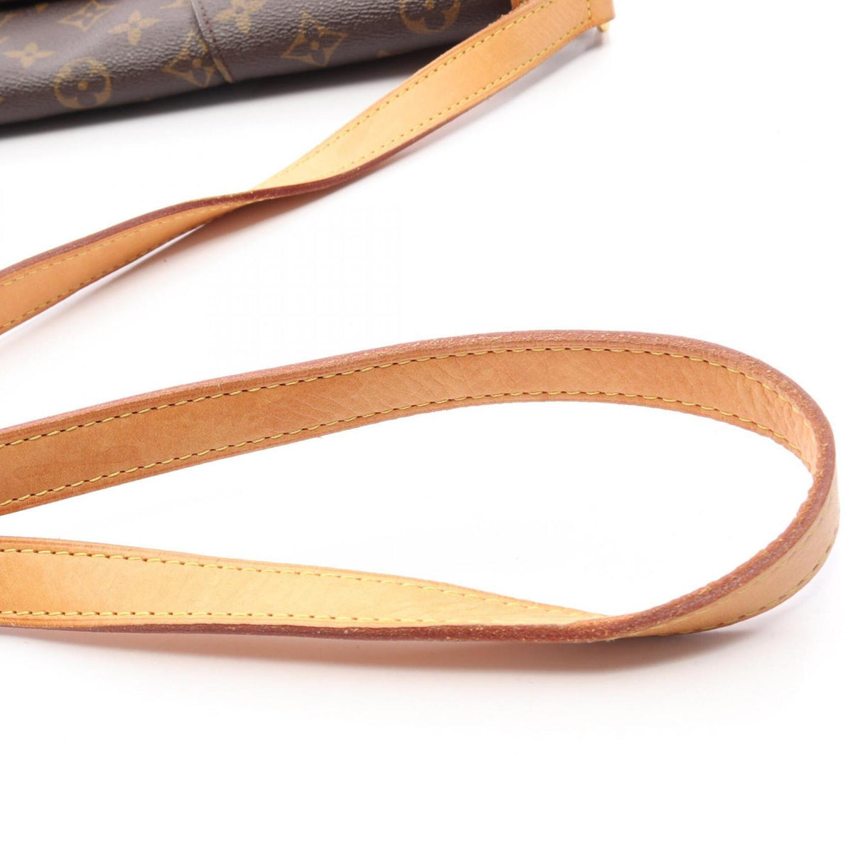 Louis Vuitton Brown Coated Canvas Leather Handbag Shoulder Bag (Pre-Owned)