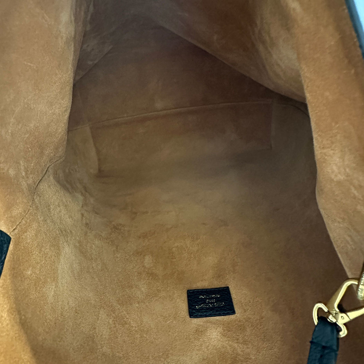 Louis Vuitton Noir Leather Handbag Shoulder Bag (Pre-Owned)