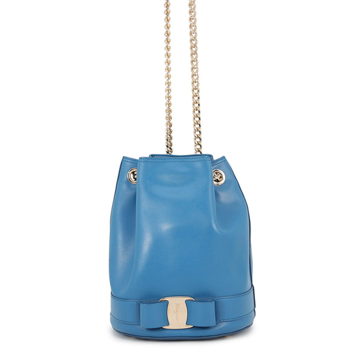 Salvatore Ferragamo Blue Leather Handbag Shoulder Bag (Pre-Owned)