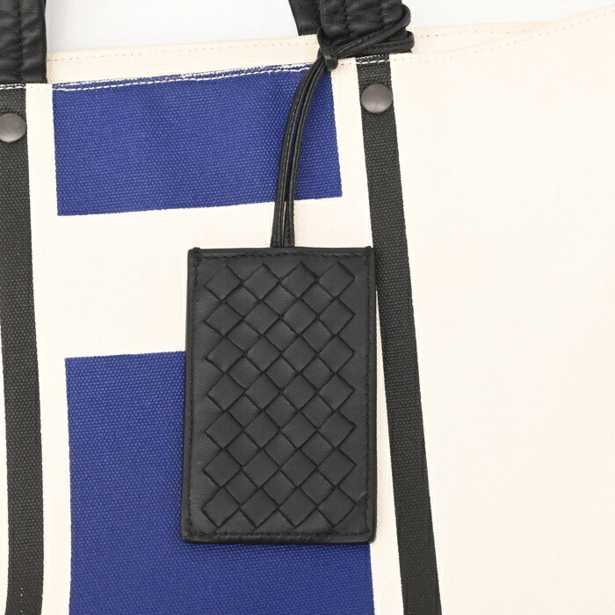 Bottega Veneta White Canvas Shoulder Bag Tote Bag (Pre-Owned)
