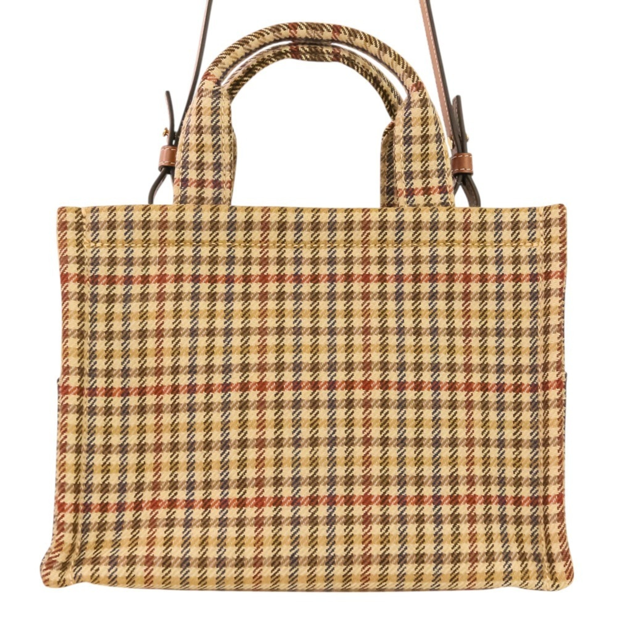 Celine Beige Brown Tweed Handbag Shoulder Bag (Pre-Owned)