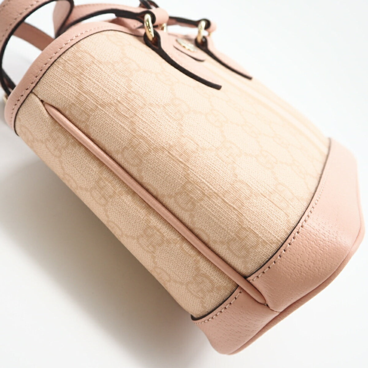Gucci Pink Beige Coated Canvas Tote Bag (Pre-Owned)