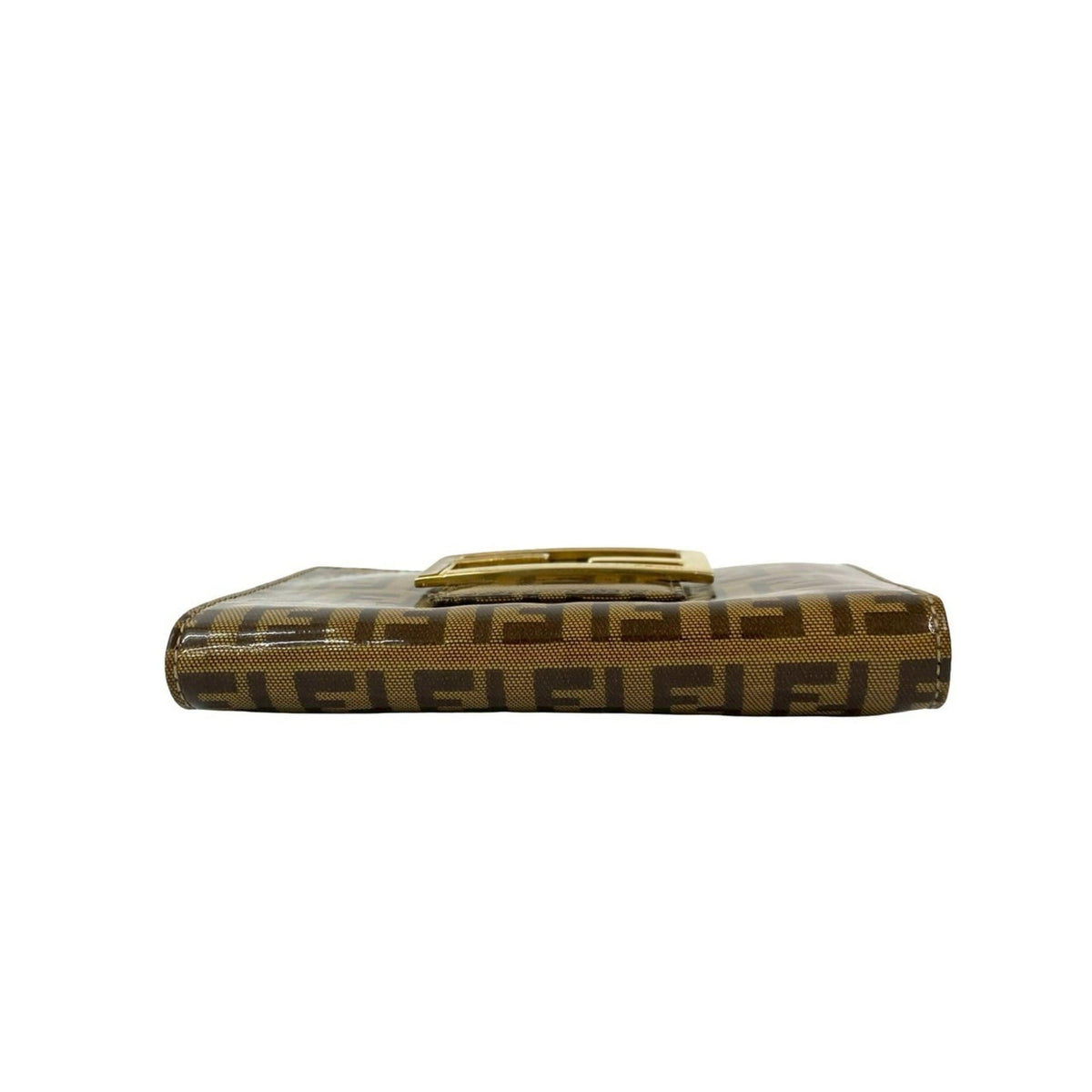 Fendi Brown Leather Patent Leather Wallet (Bi-Fold) (Pre-Owned)