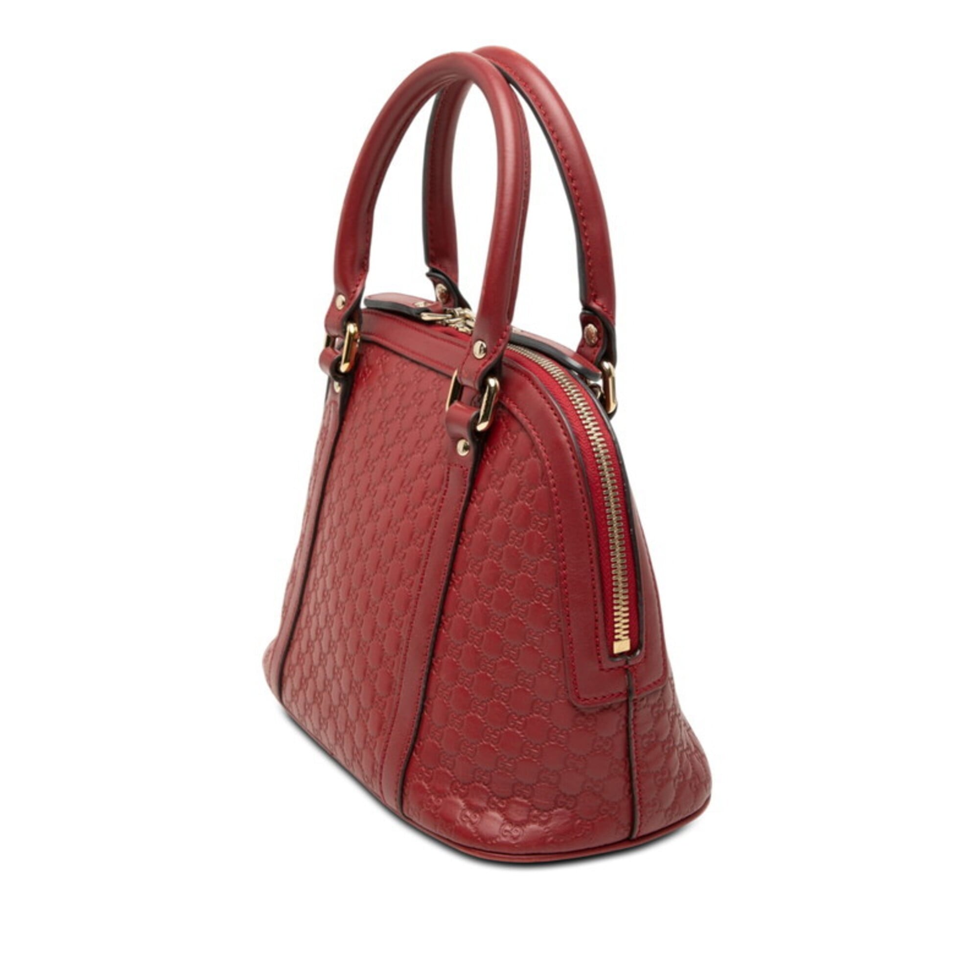 Gucci Red Color Leather Handbag Shoulder Bag (Pre-Owned)
