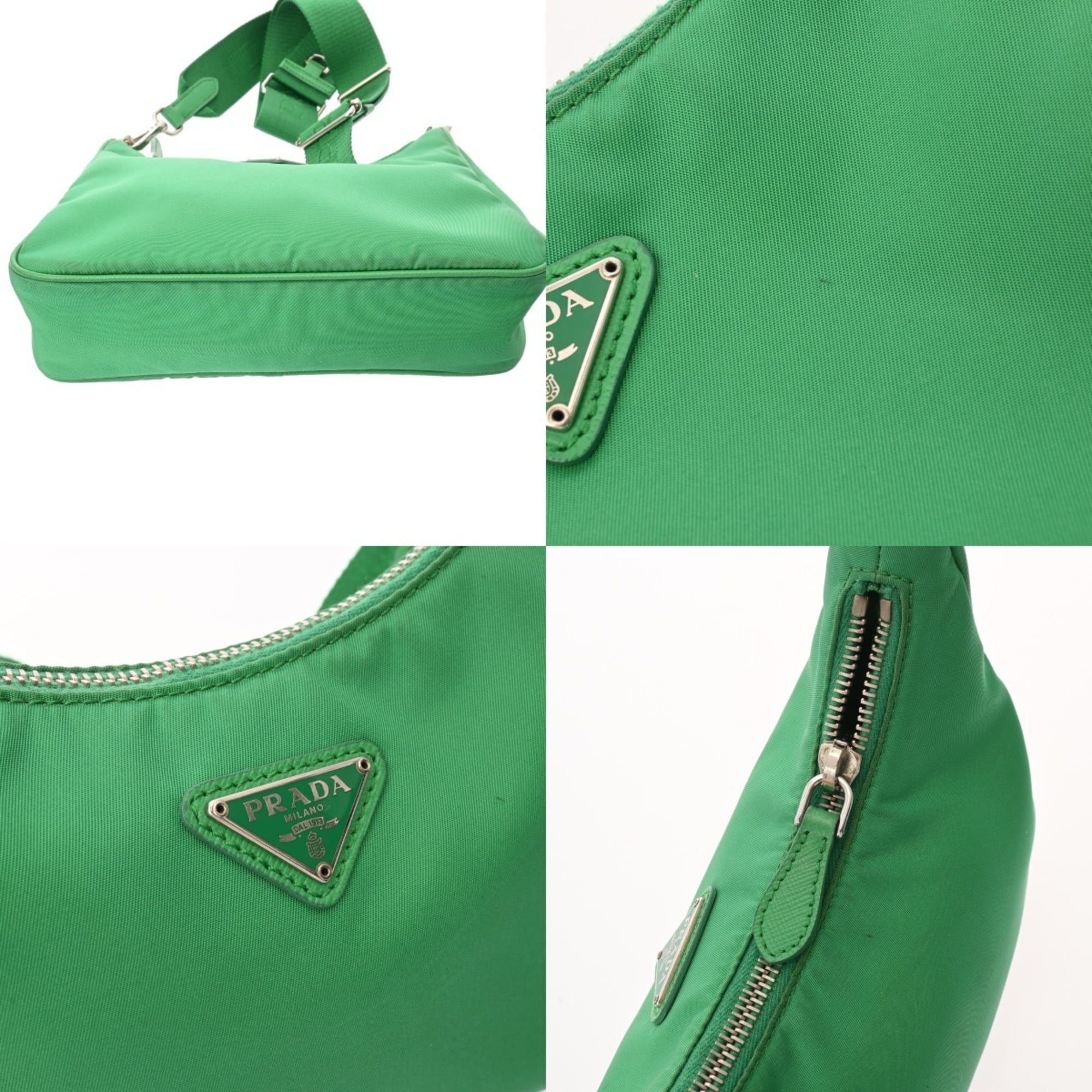 Prada Green Nylon Shoulder Bag (Pre-Owned)