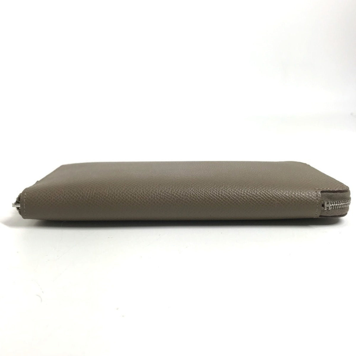 Hermes Silk'in Gray Epsom Leather Long Wallet (Bi-Fold) (Pre-Owned)