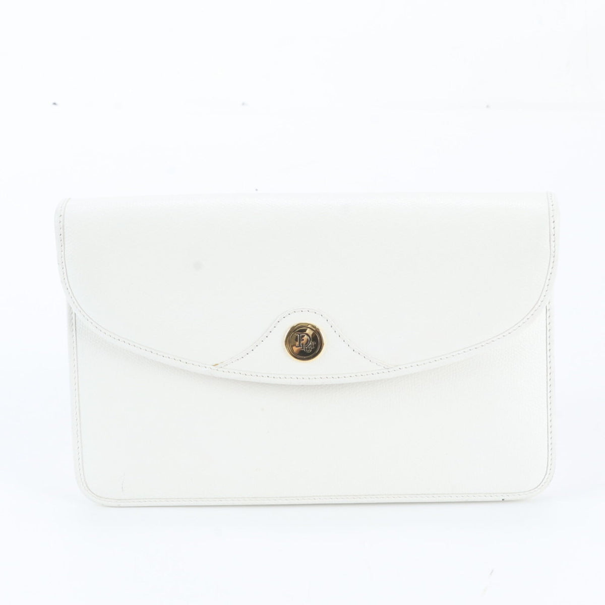 Christian Dior White Leather Crossbody Bag Shoulder Bag Tote Bag (Pre-Owned)