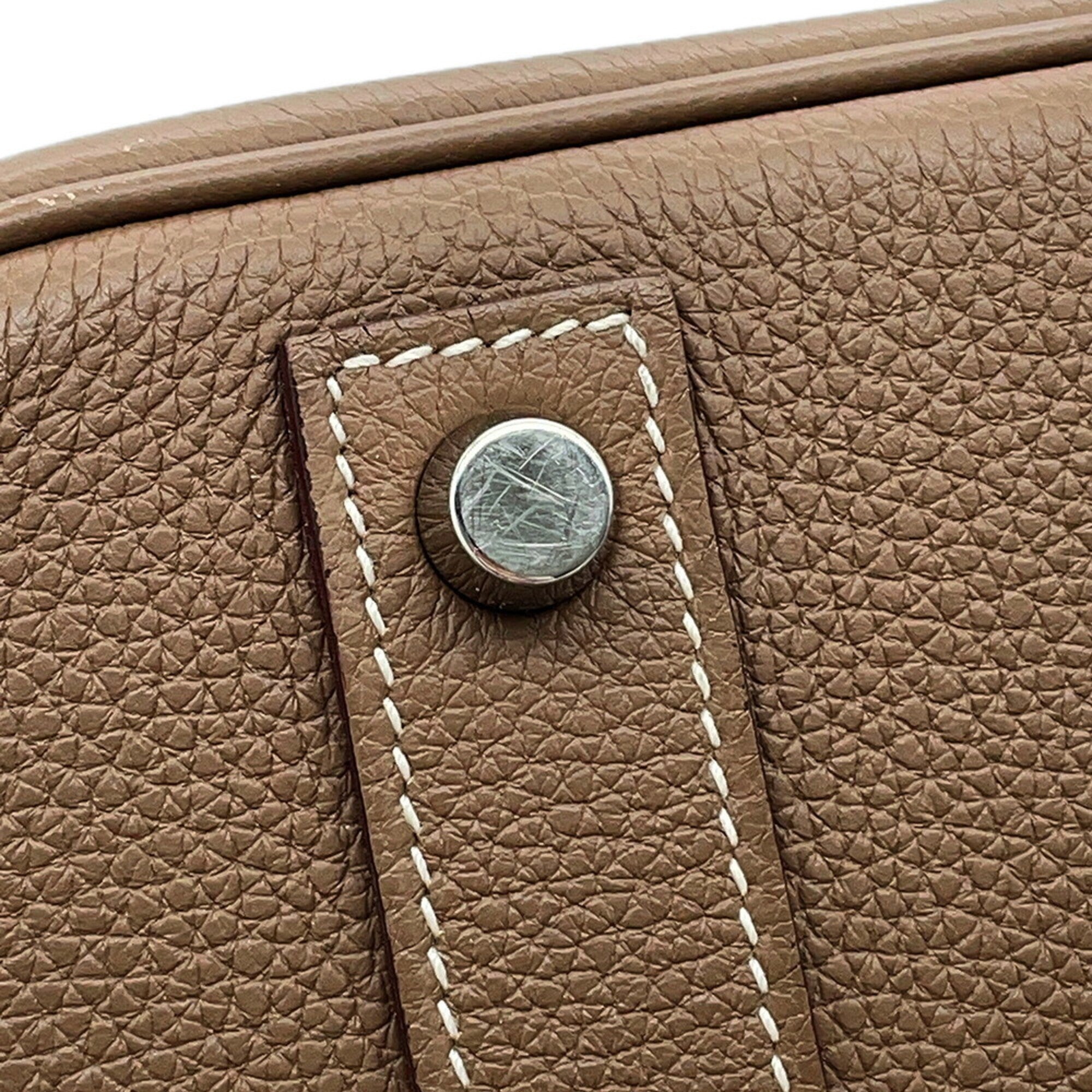 Hermes Etoupe Gray Togo Leather Handbag (Pre-Owned)