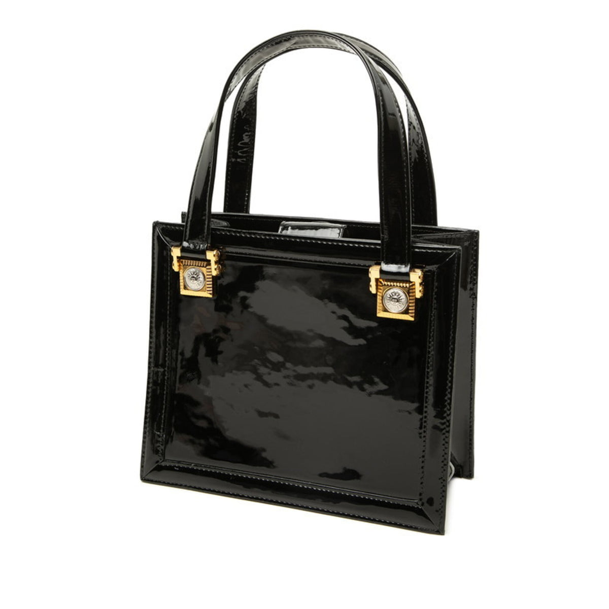 Versace Black Leather Handbag (Pre-Owned)