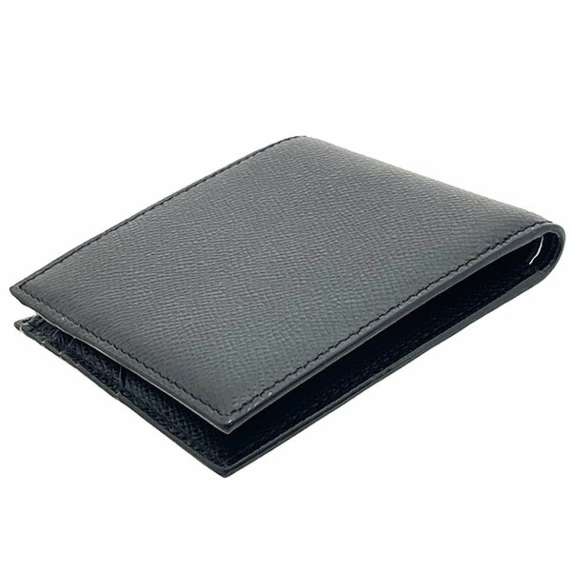 Bally Black Red Color White Leather Bill Wallet (Bi-Fold) (Pre-Owned)