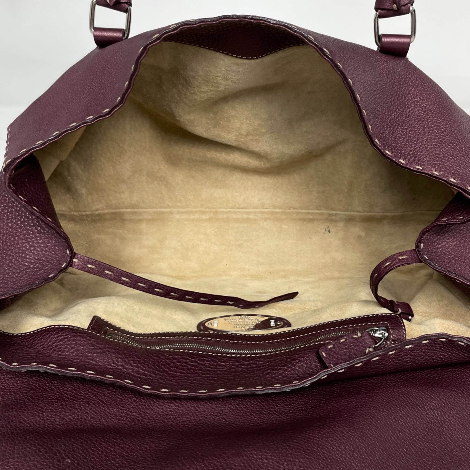 Fendi Purple Leather Shoulder Bag (Pre-Owned)