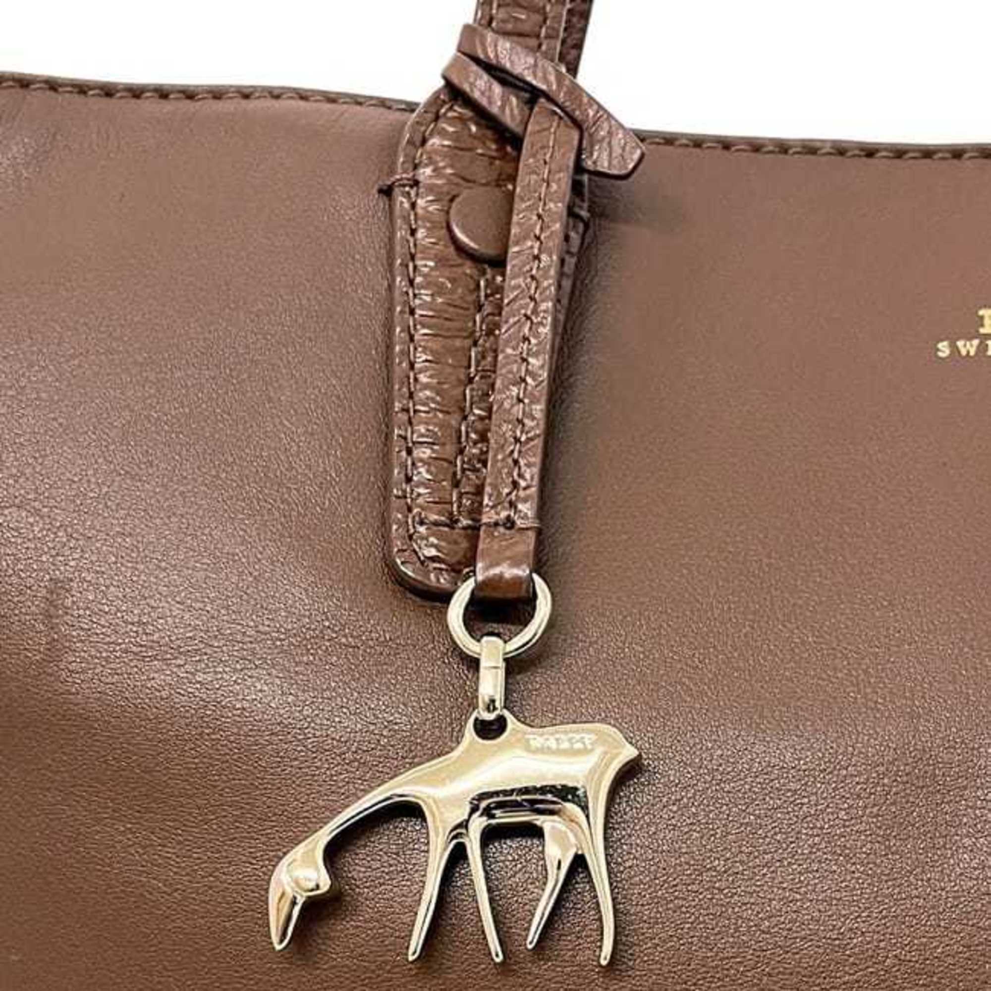 Bally Brown Leather Tote Bag (Pre-Owned)