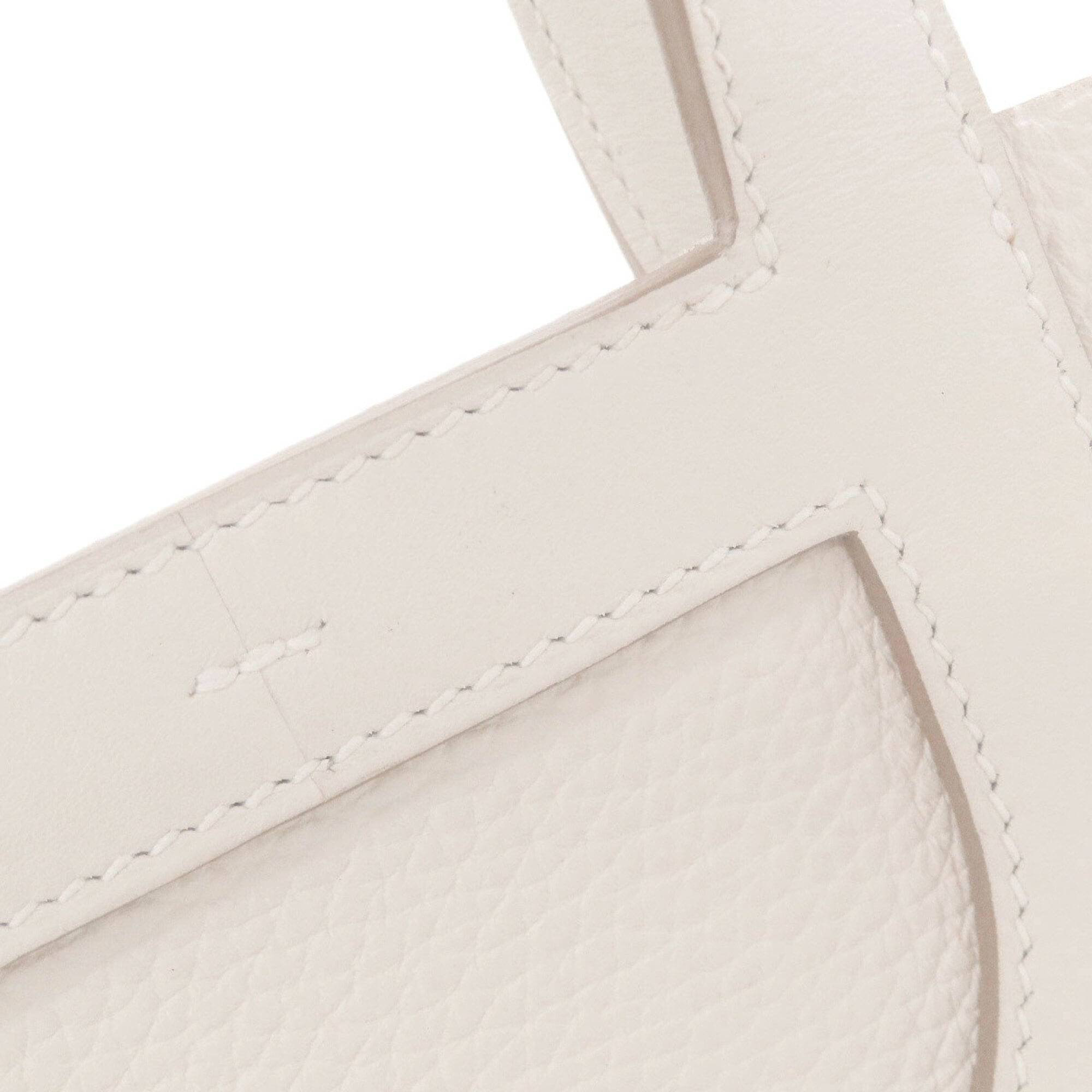 Hermes White Taurillon Clemence Leather Handbag (Pre-Owned)