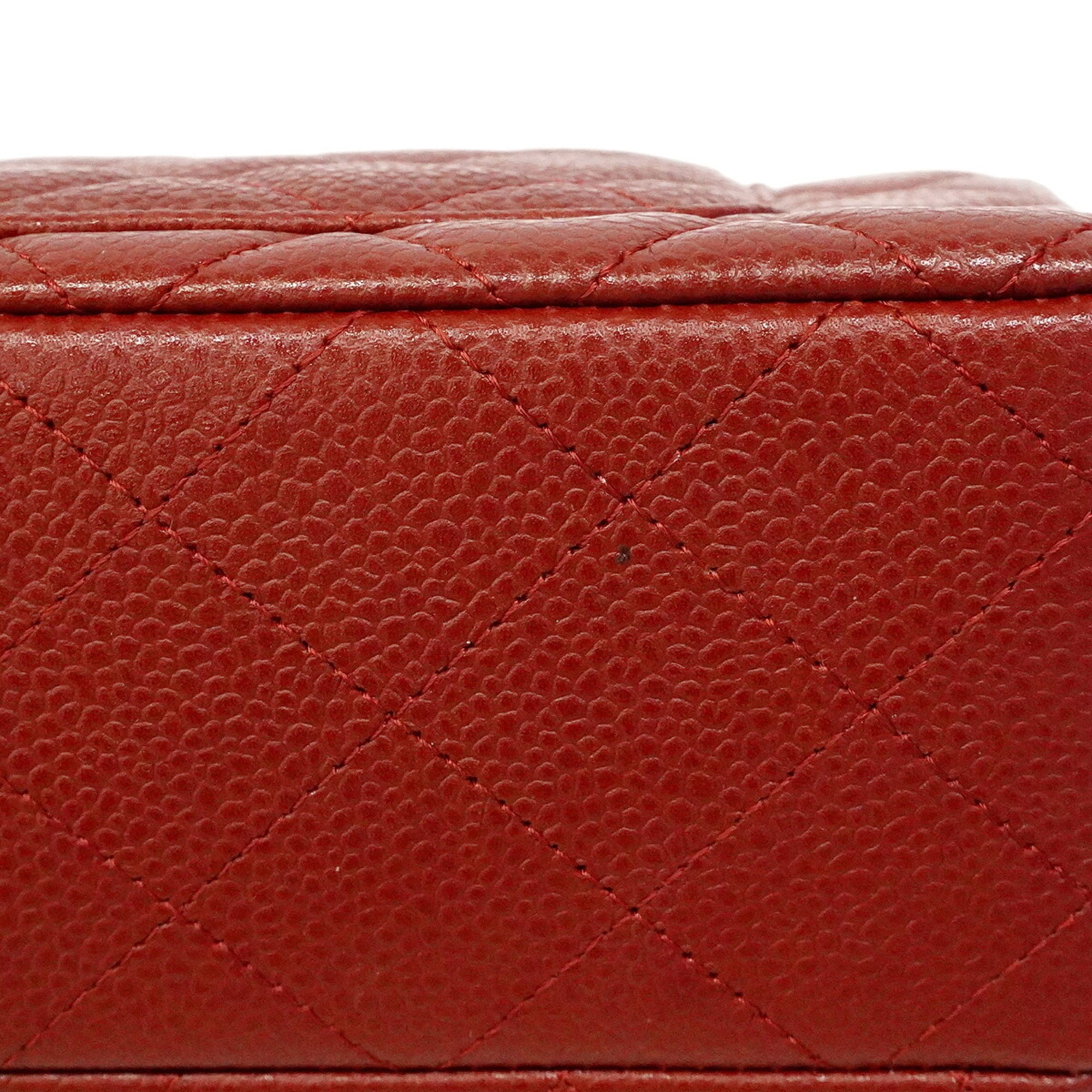Chanel Bordeaux Grained Calfskin Shoulder Bag (Pre-Owned)