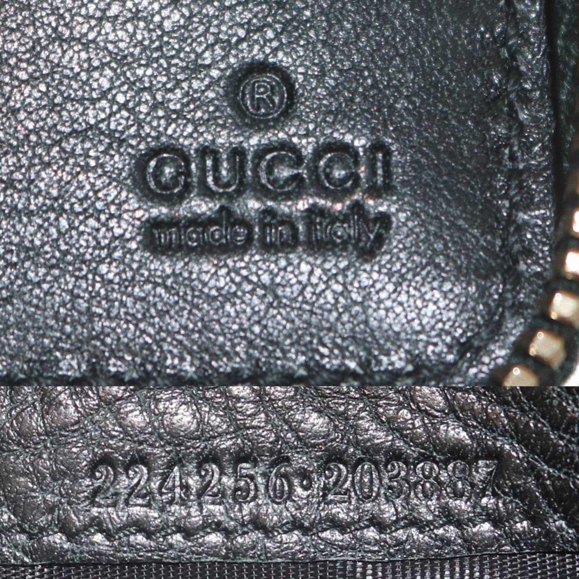 Gucci Diamante Beige Black Canvas Leather Wallet (Bi-Fold) (Pre-Owned)
