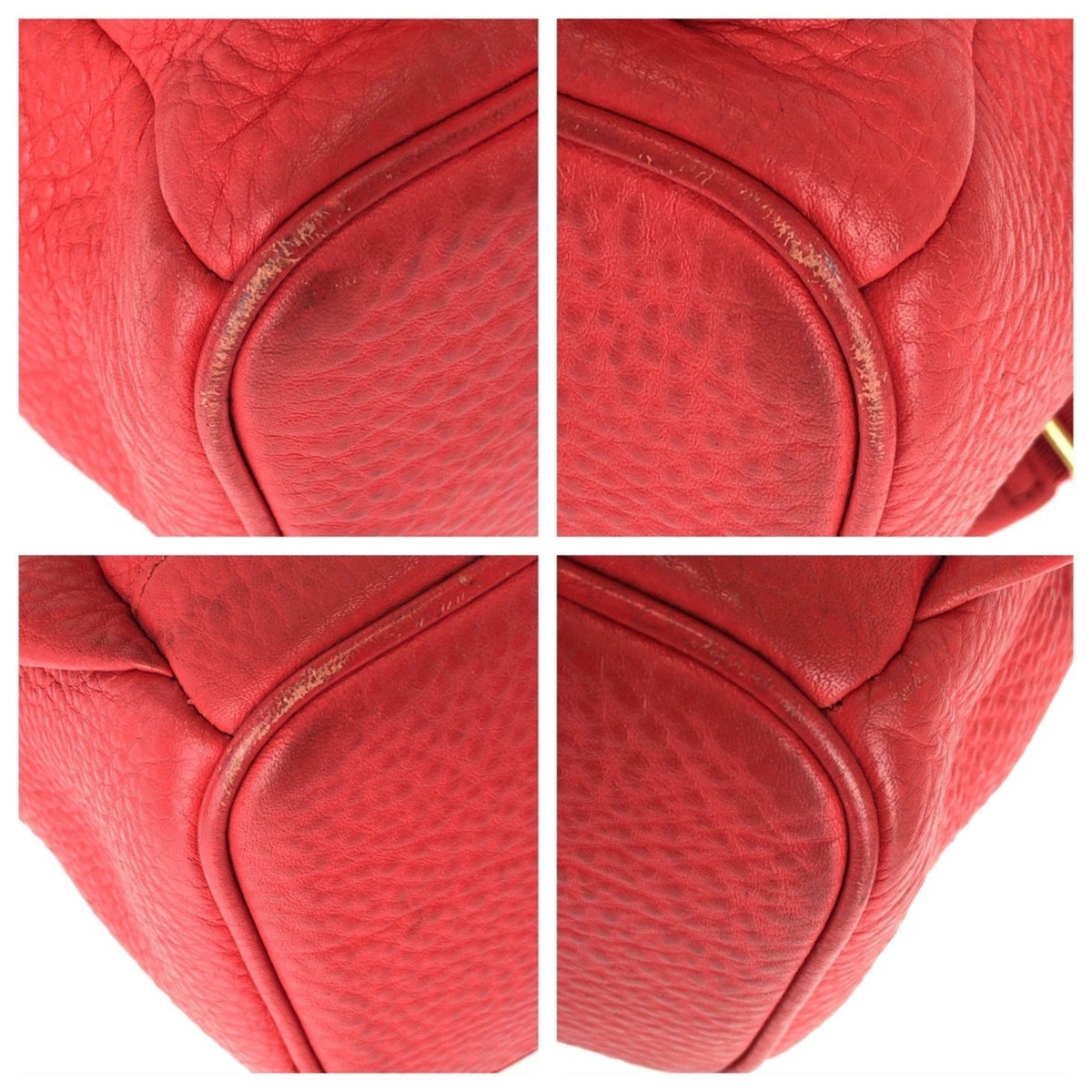 Mcm Red Color Leather Rhinestone Backpack (Pre-Owned)