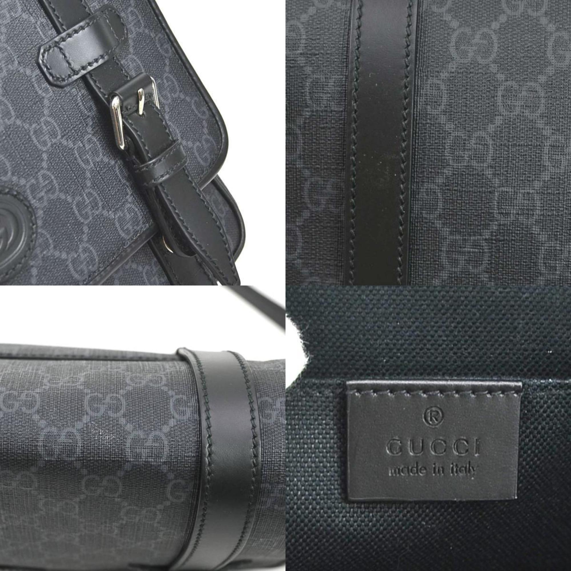 Gucci Black Gray Pvc Shoulder Bag (Pre-Owned)
