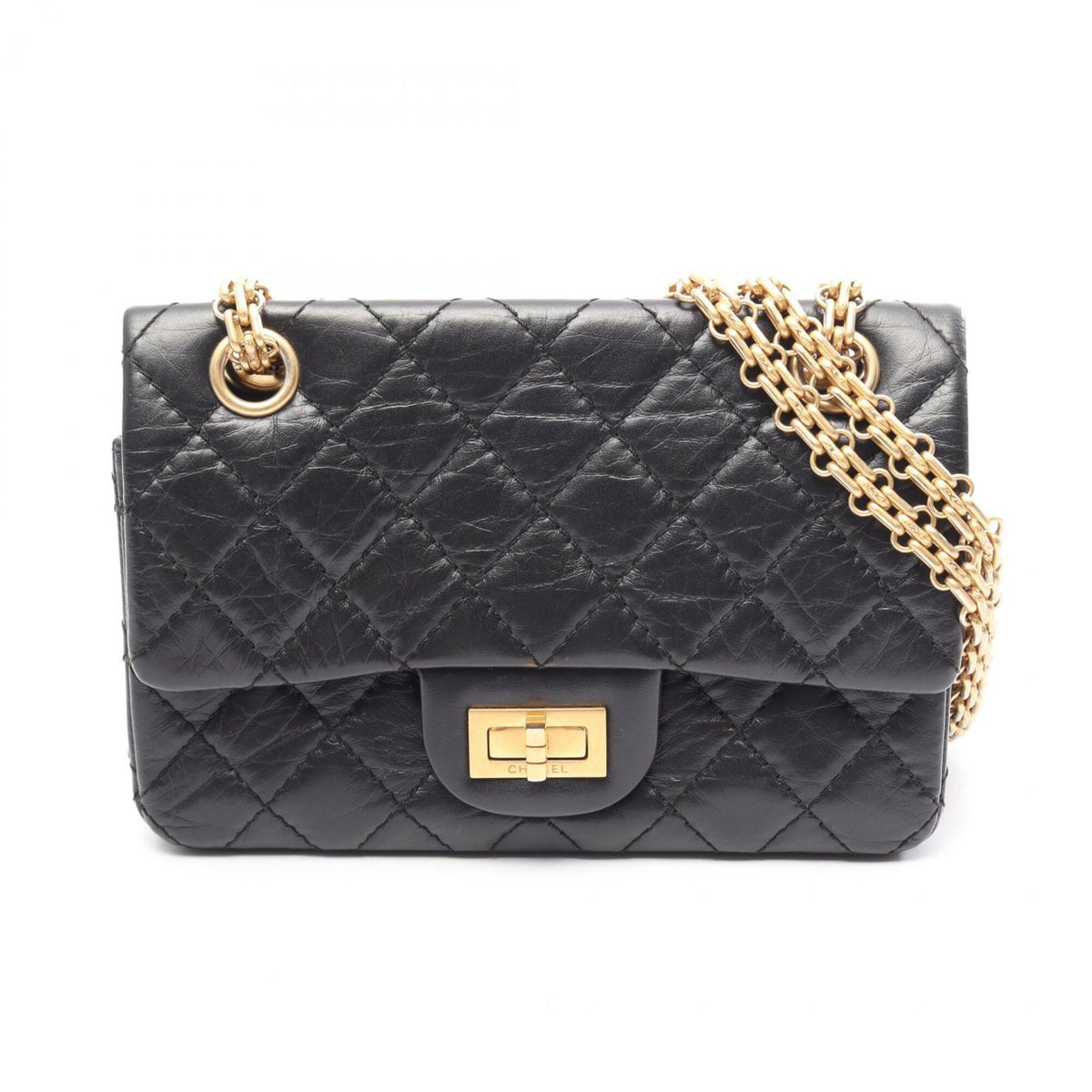 Chanel Black Leather Handbag Shoulder Bag (Pre-Owned)