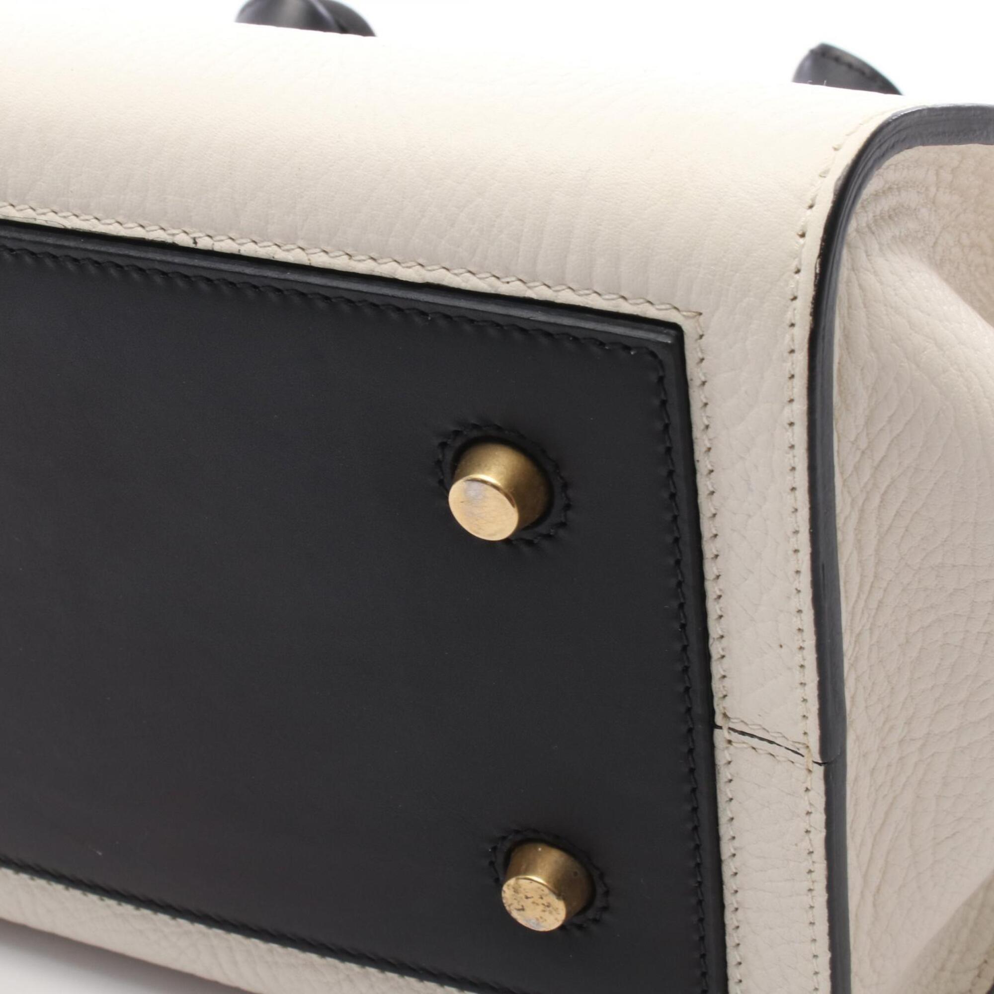 Celine Black White Leather Handbag (Pre-Owned)