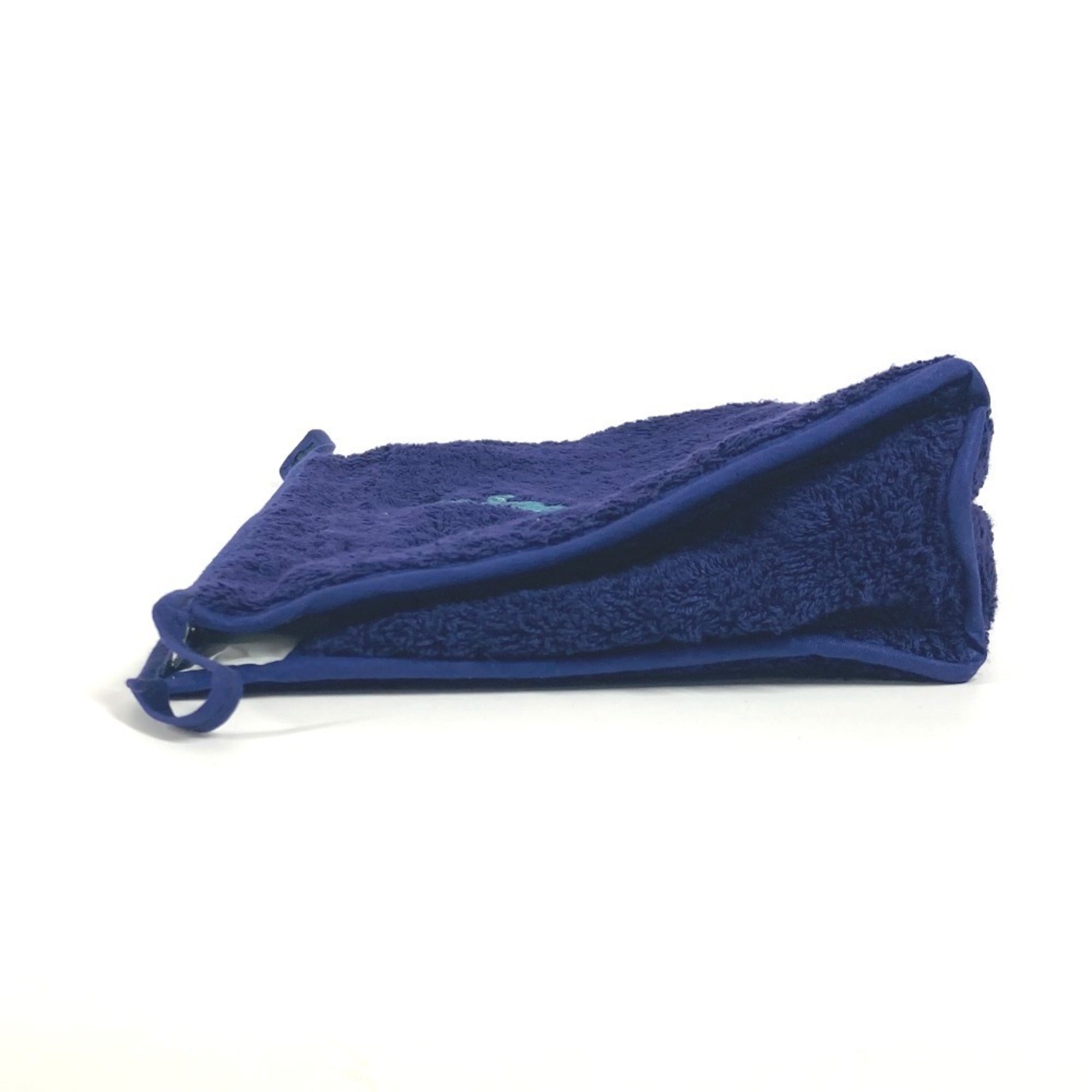 Hermes Navy Pile Fabric Clutch Bag Pouch (Pre-Owned)
