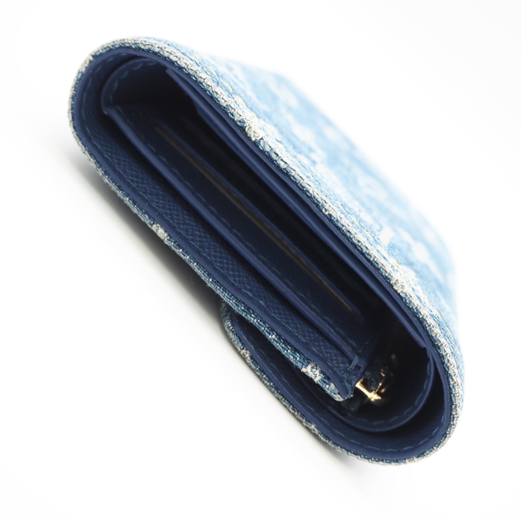 Louis Vuitton Monogram Denim Blue Denim Leather Wallet (Tri-Fold) (Pre-Owned)