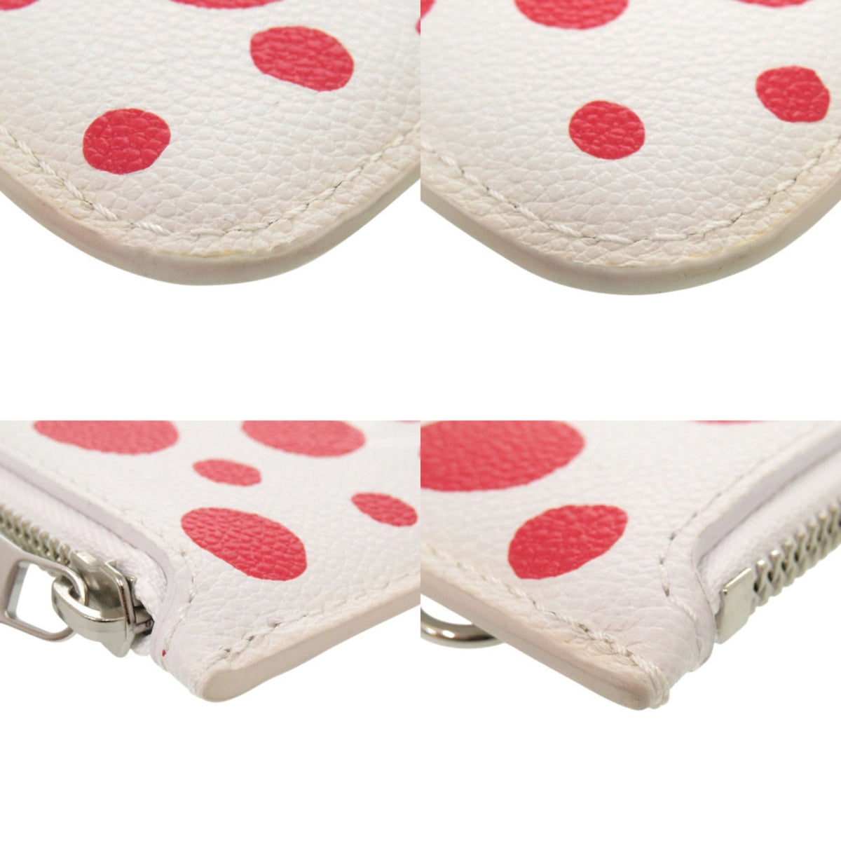 Louis Vuitton Red Color White Leather Pouch (Pre-Owned)