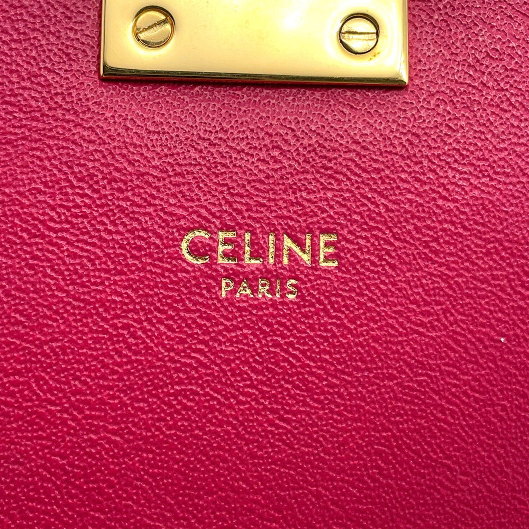 Celine Pink Leather Handbag Shoulder Bag (Pre-Owned)