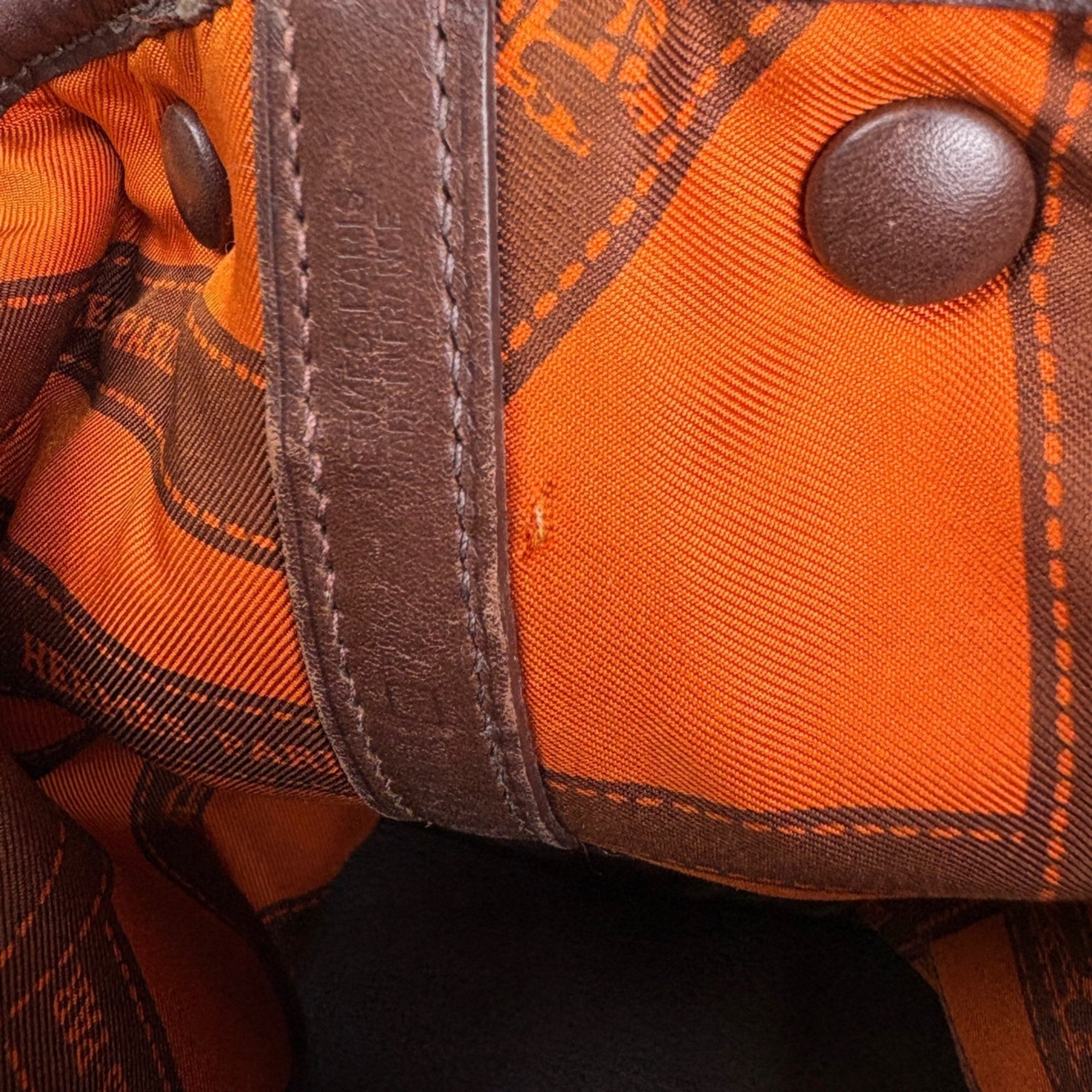 Hermes Brown Swift Leather Handbag Tote Bag (Pre-Owned)