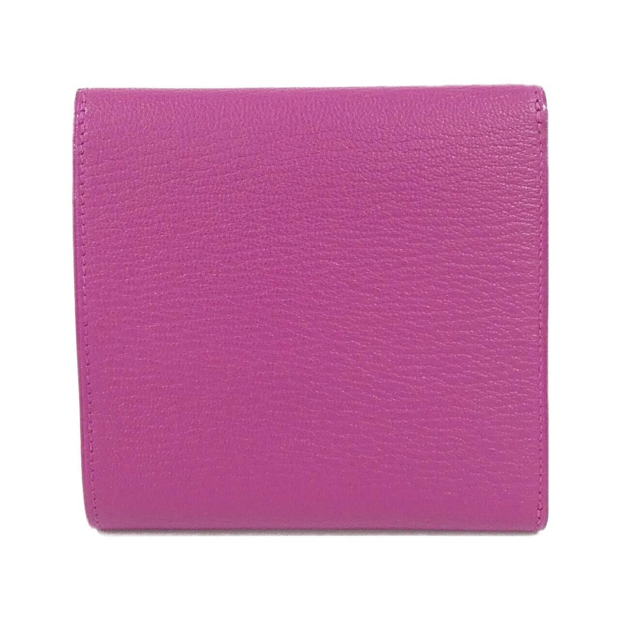 Hermes Rose Purple Chevre Leather Wallet (Bi-Fold) (Pre-Owned)