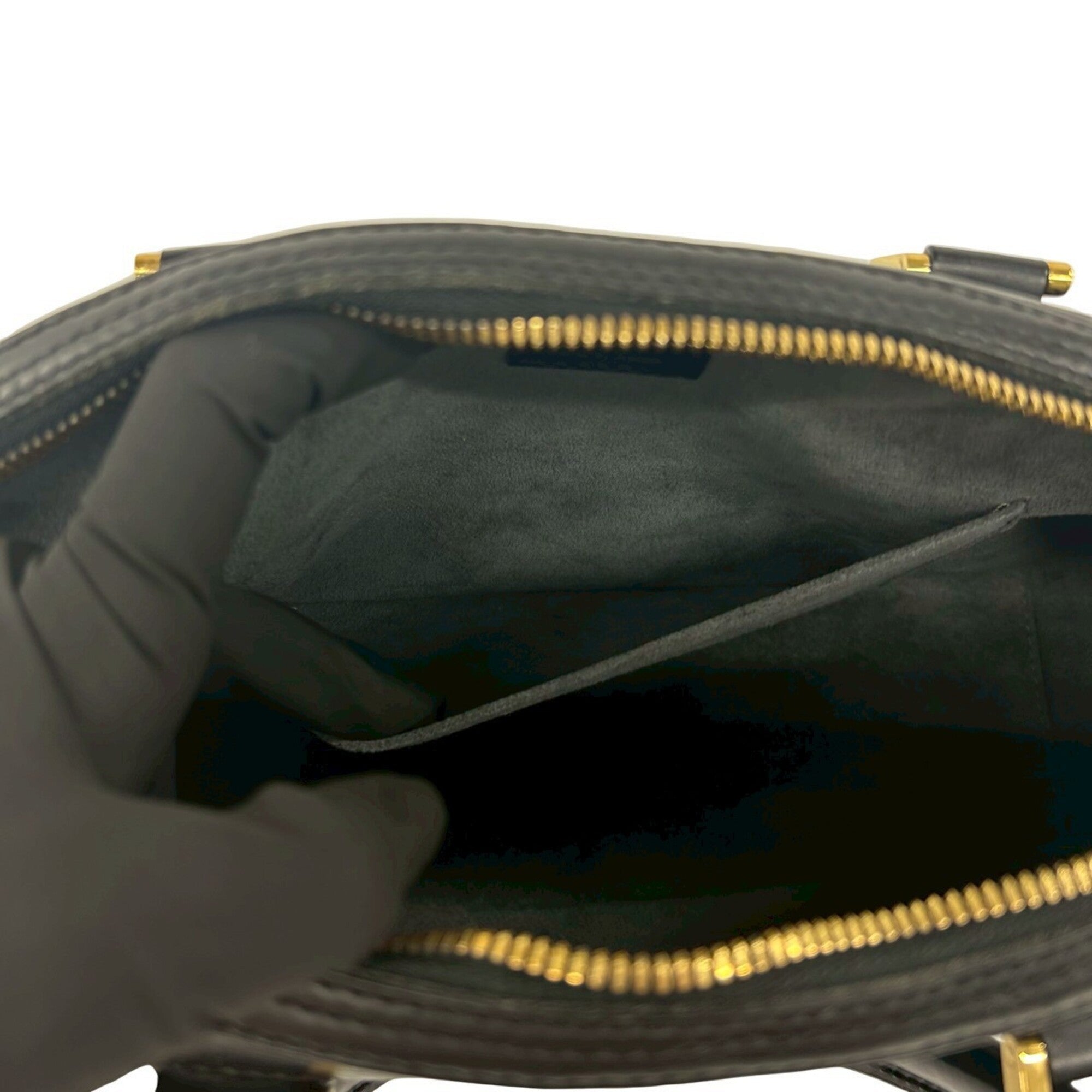 Louis Vuitton Black Leather Boston Bag Handbag (Pre-Owned)