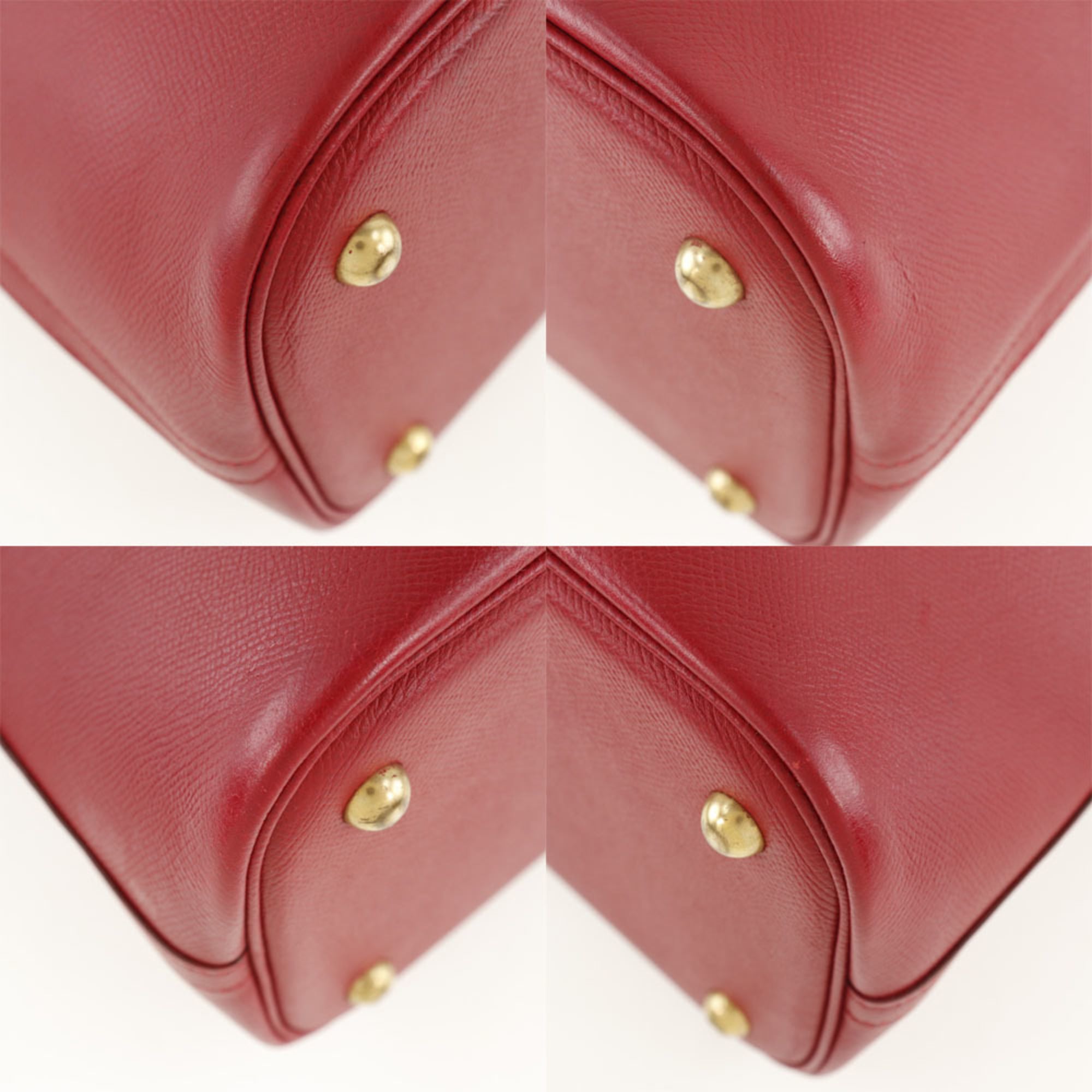 Hermes Bolide Red Color Courchevel Leather Handbag (Pre-Owned)
