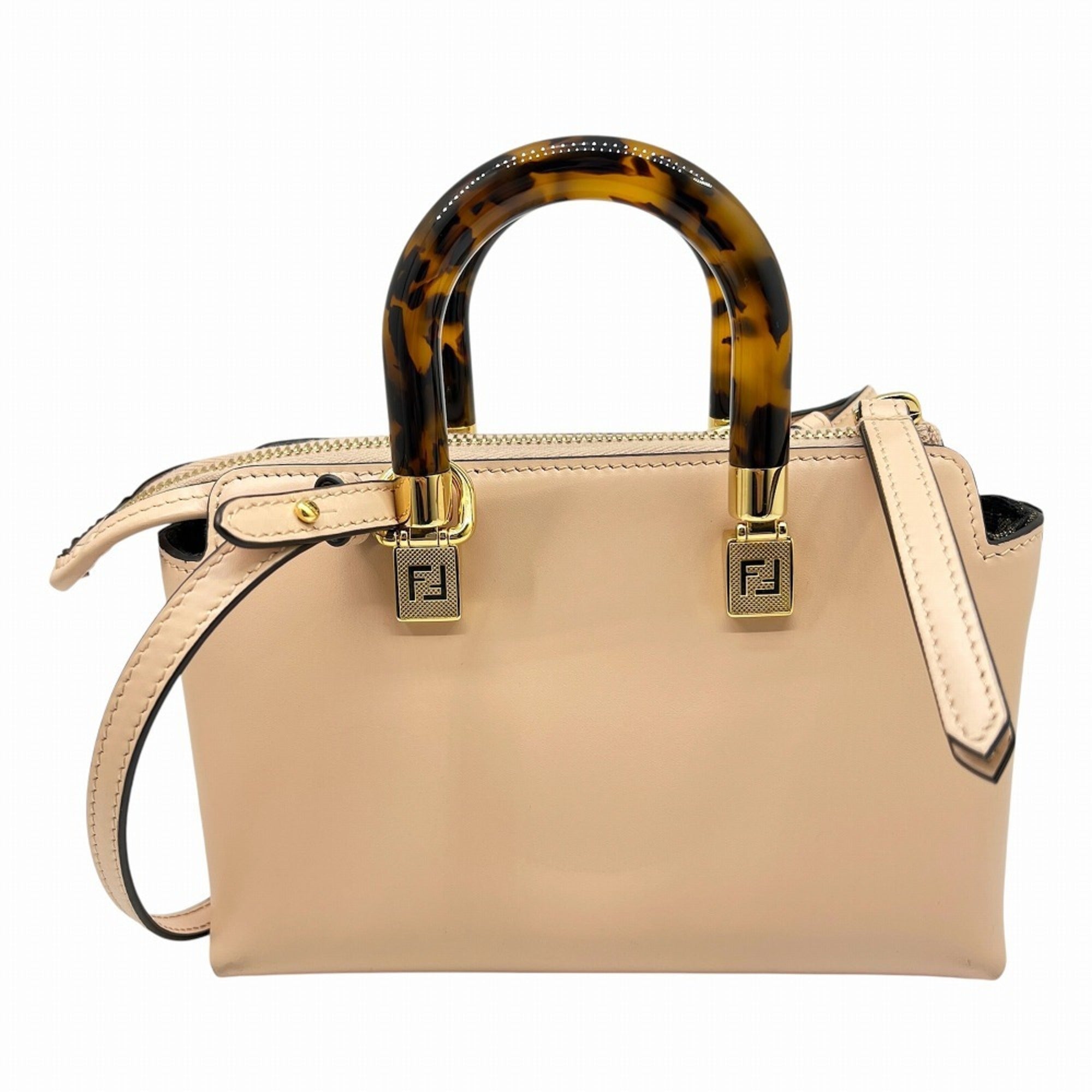 Fendi Pink Leather Handbag Shoulder Bag (Pre-Owned)