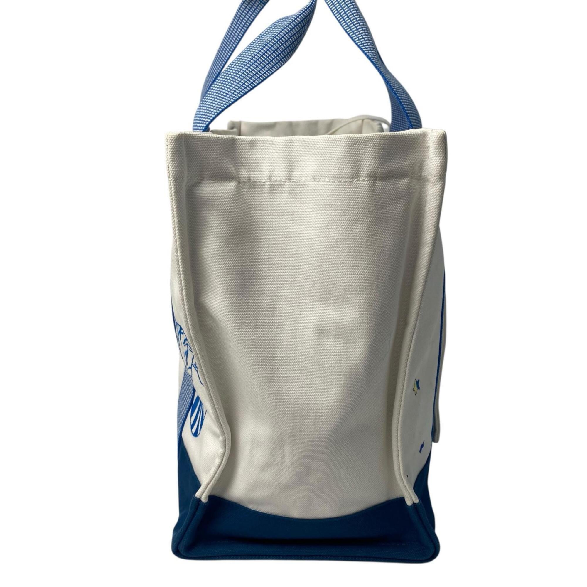 Hermes Blue White Cotton Pouch (Pre-Owned)