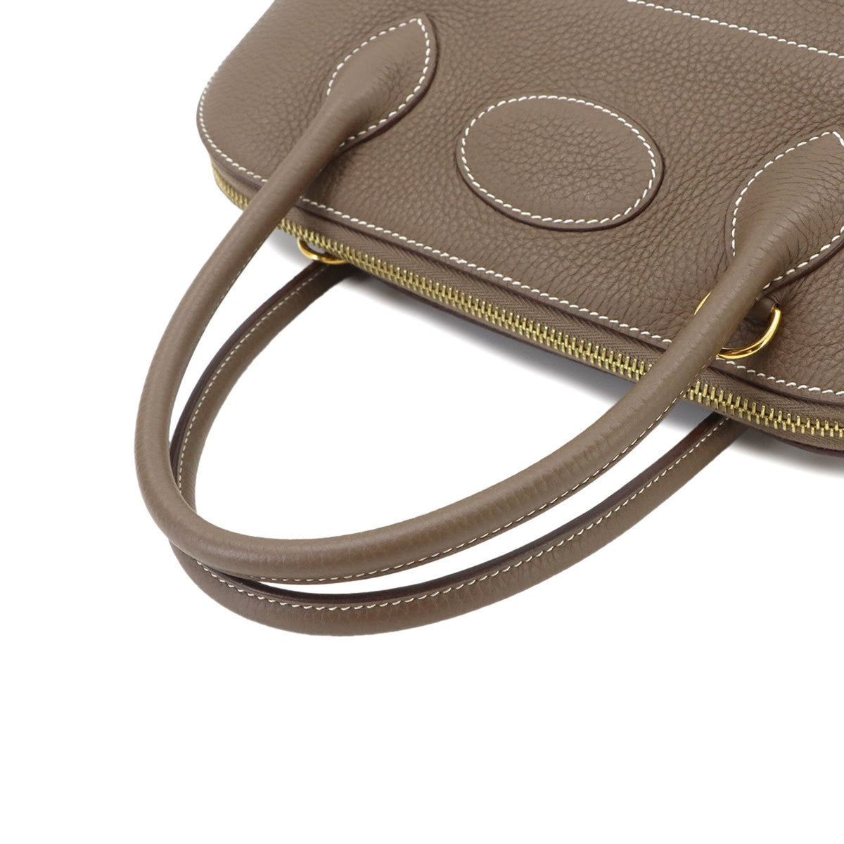 Hermes Etoupe Gray Taurillon Clemence Leather Handbag (Pre-Owned)