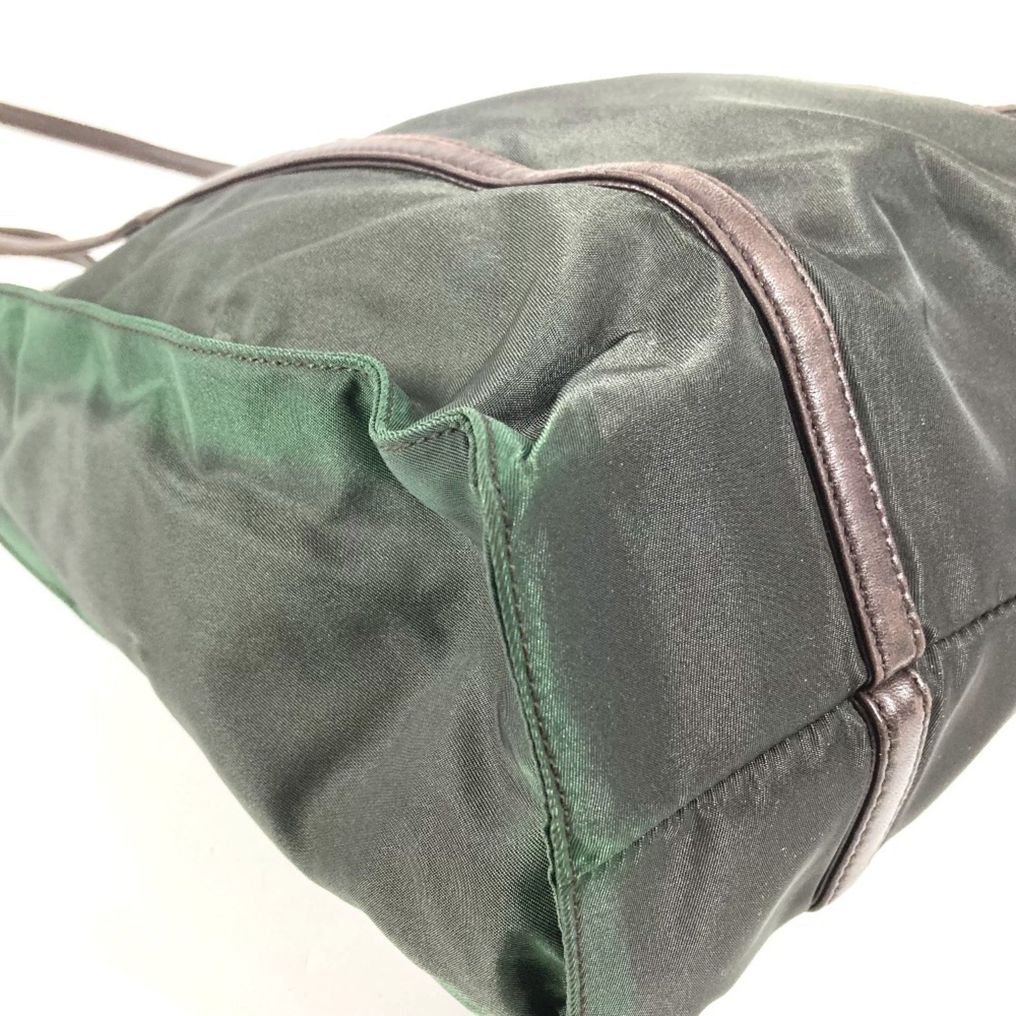 Prada Khaki Nylon Handbag Shoulder Bag Tote Bag (Pre-Owned)