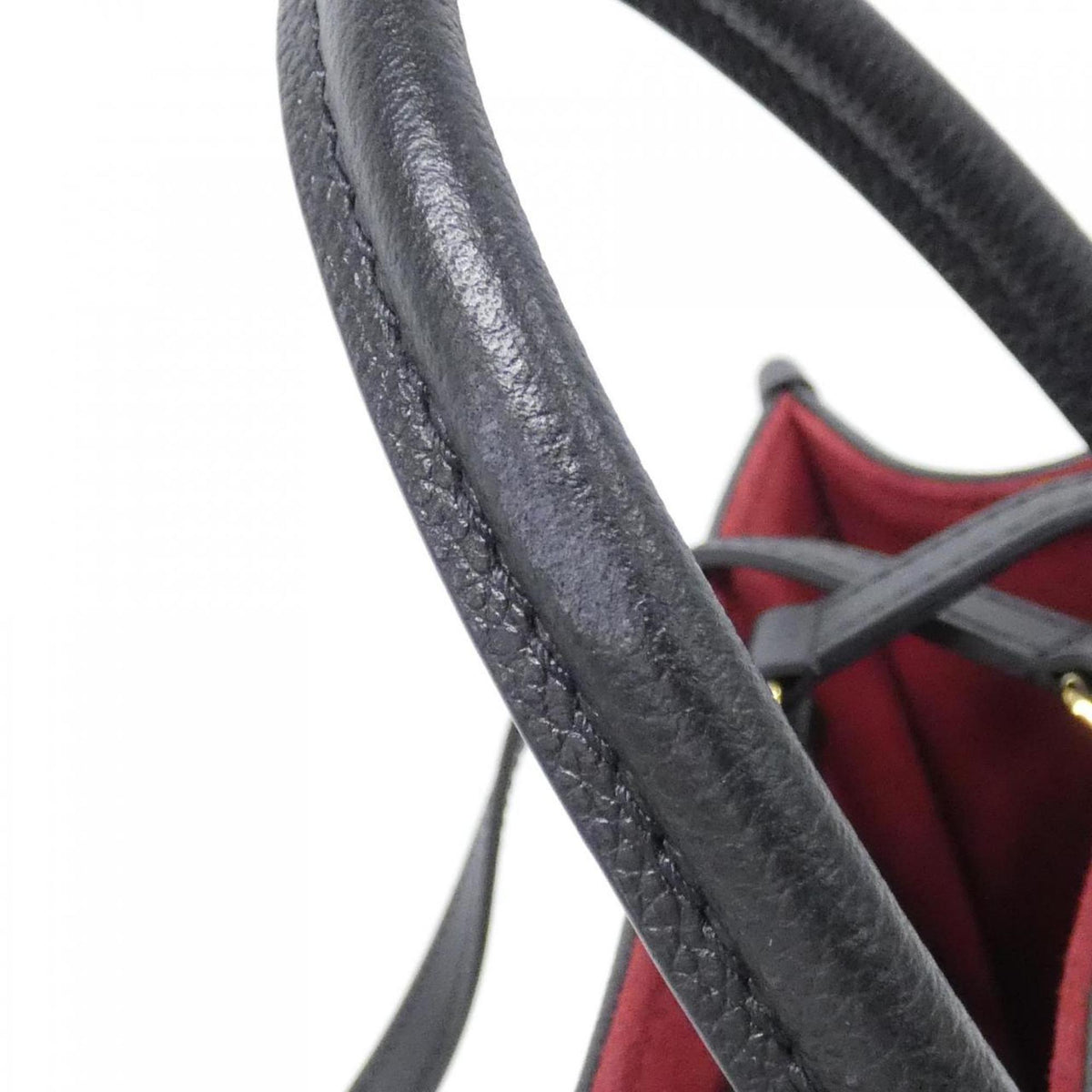 Louis Vuitton Beige Black Leather Handbag (Pre-Owned)