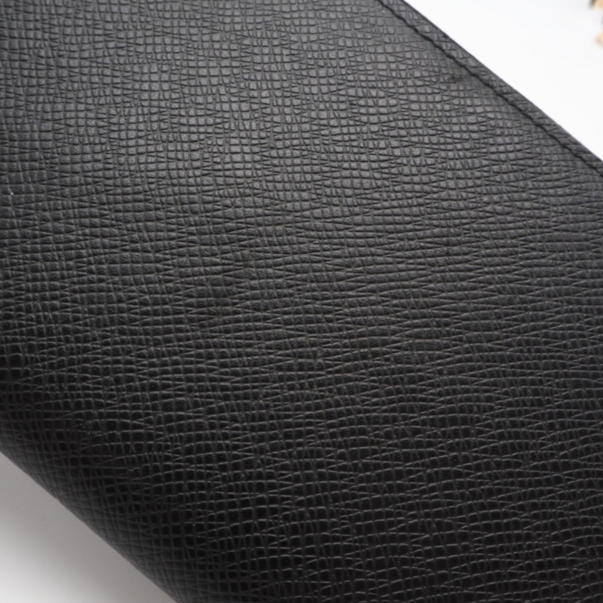 Louis Vuitton Taiga Black Leather Long Wallet (Bi-Fold) (Pre-Owned)