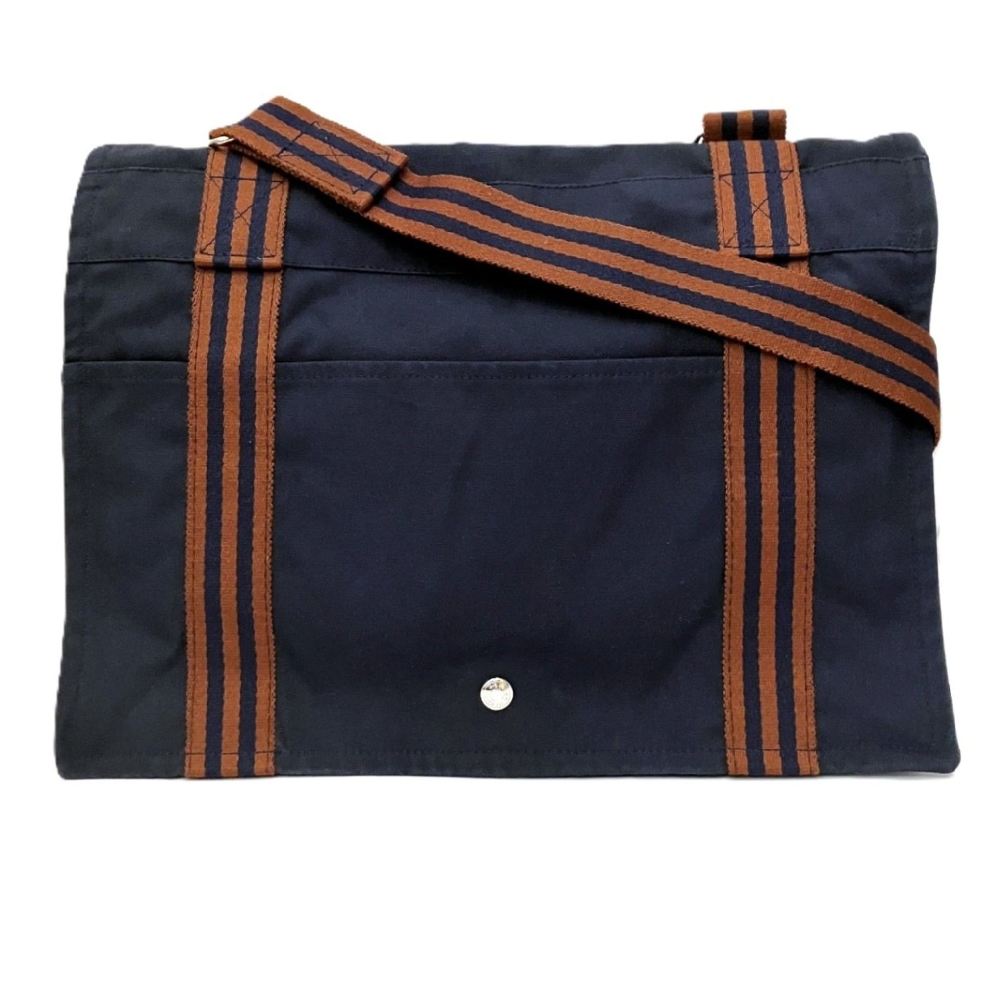 Hermes Fourre Tout Navy Canvas Tote Bag (Pre-Owned)