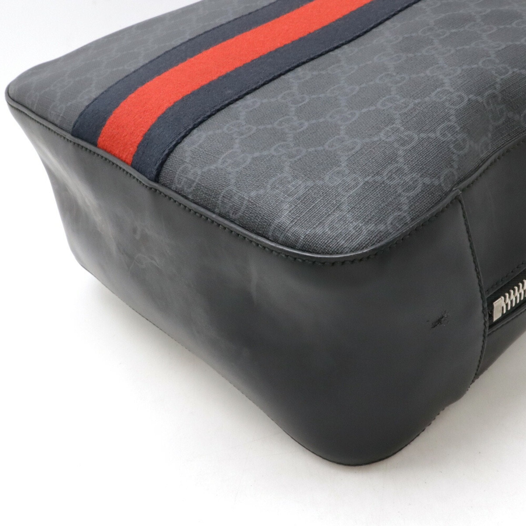 Gucci Black Dark Gray Navy Red Color Pvc Leather Backpack (Pre-Owned)