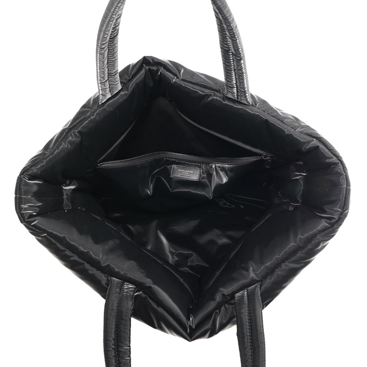 Yves Saint Laurent Black Canvas Shopping Bag Tote Bag (Pre-Owned)
