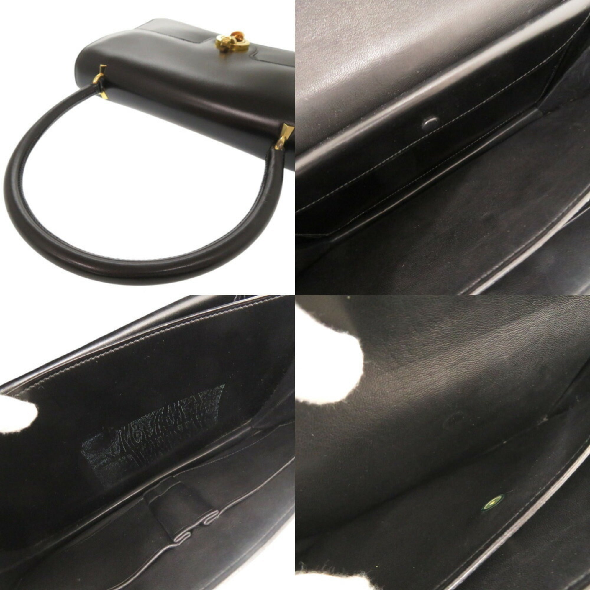 Hermes Black Leather Handbag (Pre-Owned)