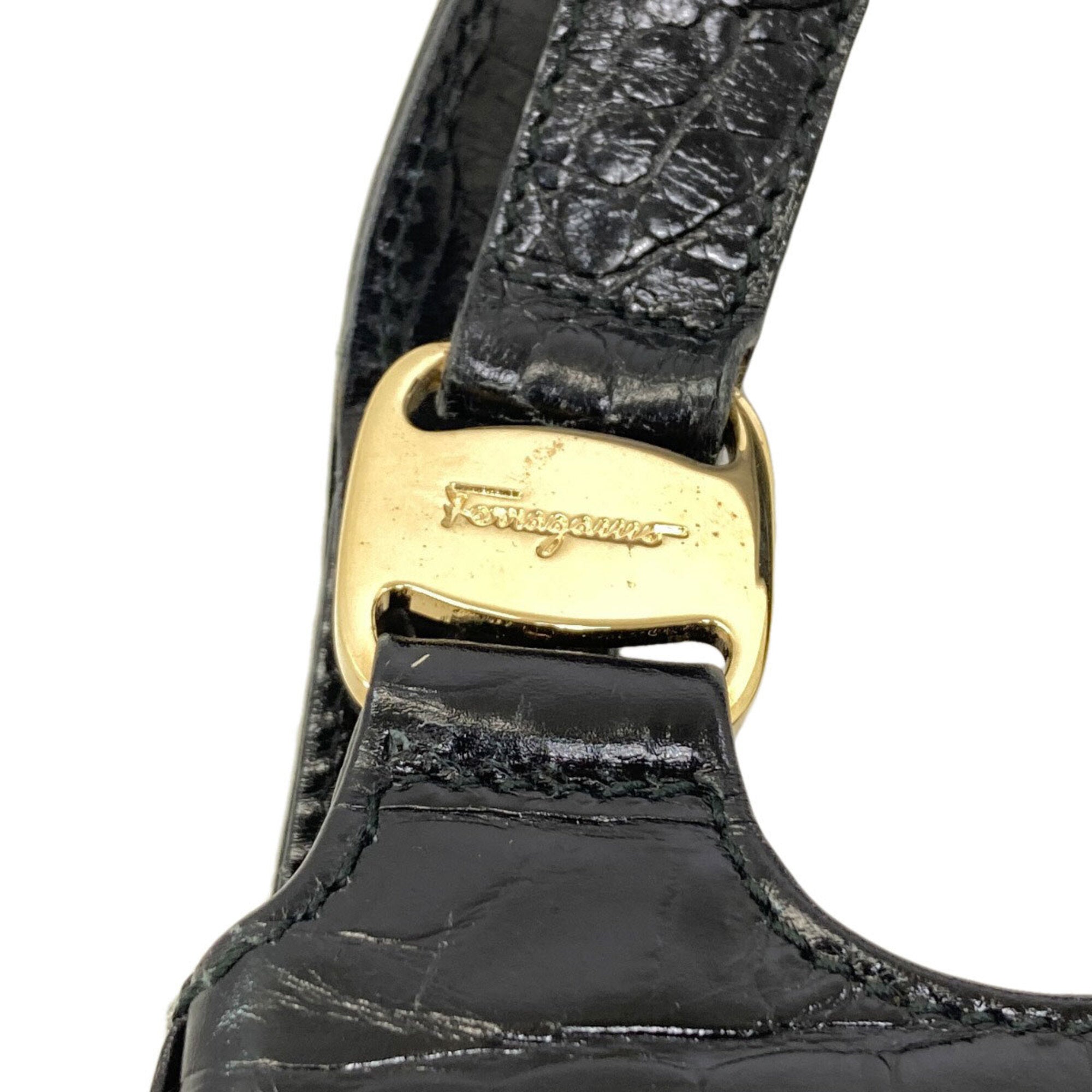 Salvatore Ferragamo Black Leather Handbag (Pre-Owned)