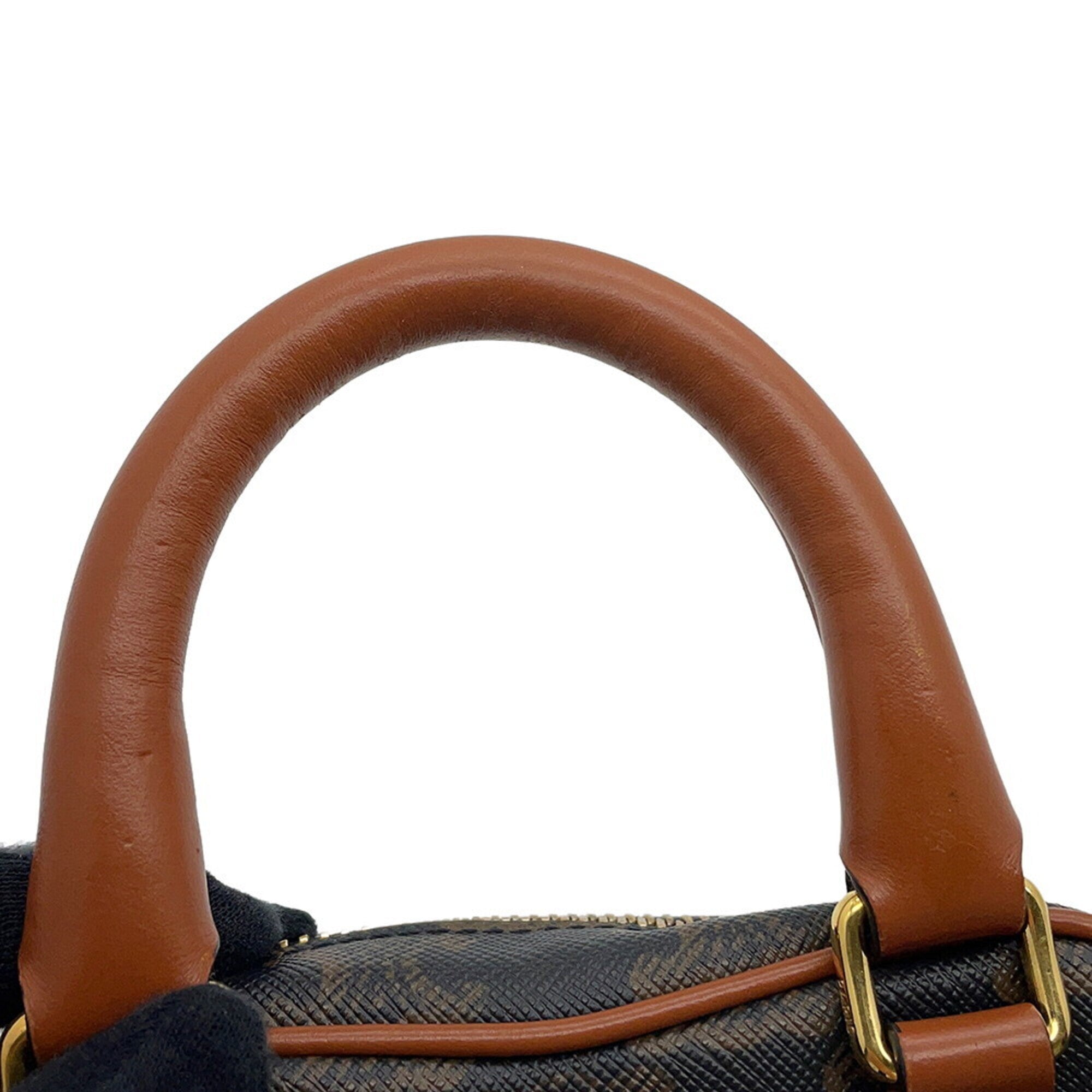 Celine Brown Leather Pvc Handbag Shoulder Bag (Pre-Owned)